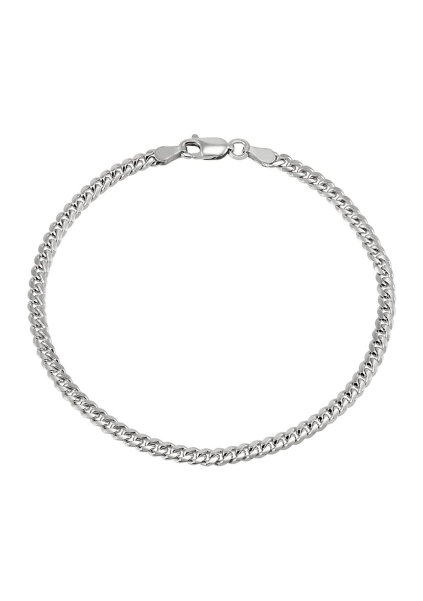 2.8 Millimeter Solid Cuban Chain Bracelet in Sterling Silver