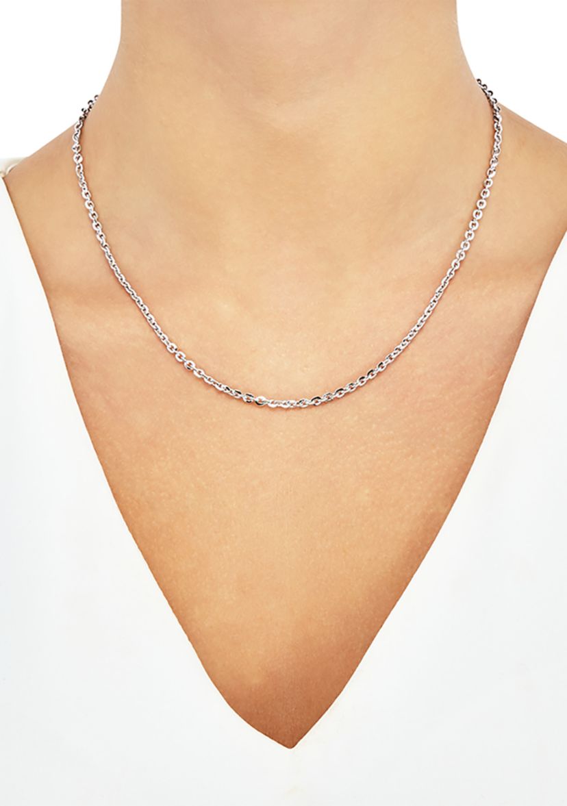 2.9 Millimeter Solid Oval Cable Chain Necklace in Sterling Silver