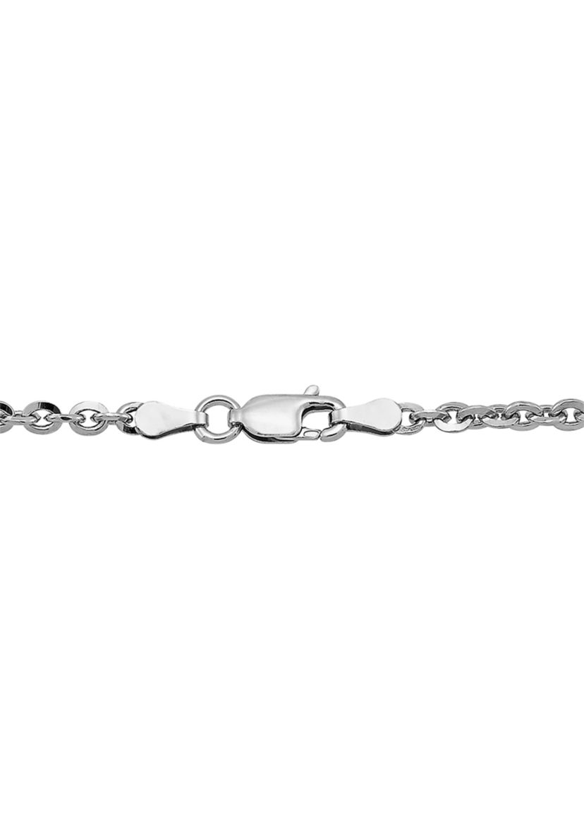 2.9 Millimeter Solid Oval Cable Chain Necklace in Sterling Silver