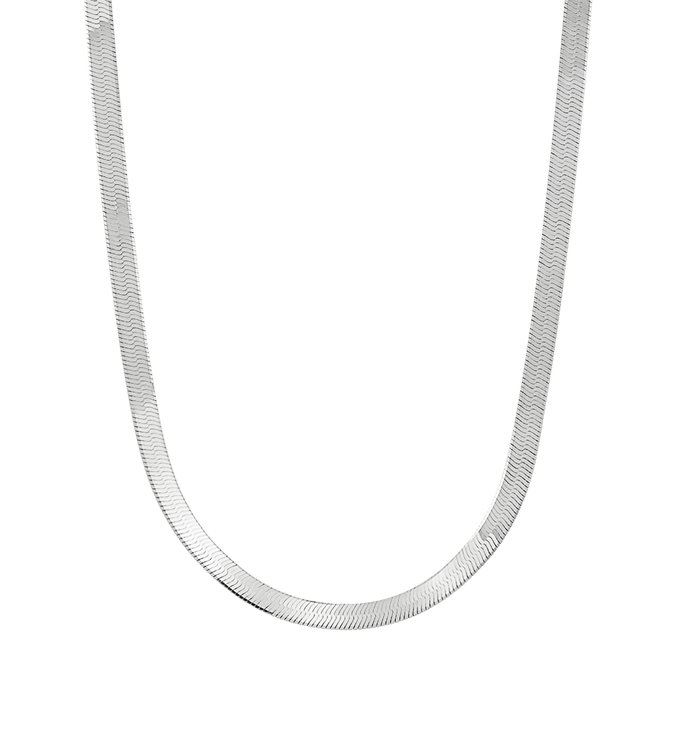4.5 Millimeter Solid Herringbone Chain Necklace in Sterling Silver