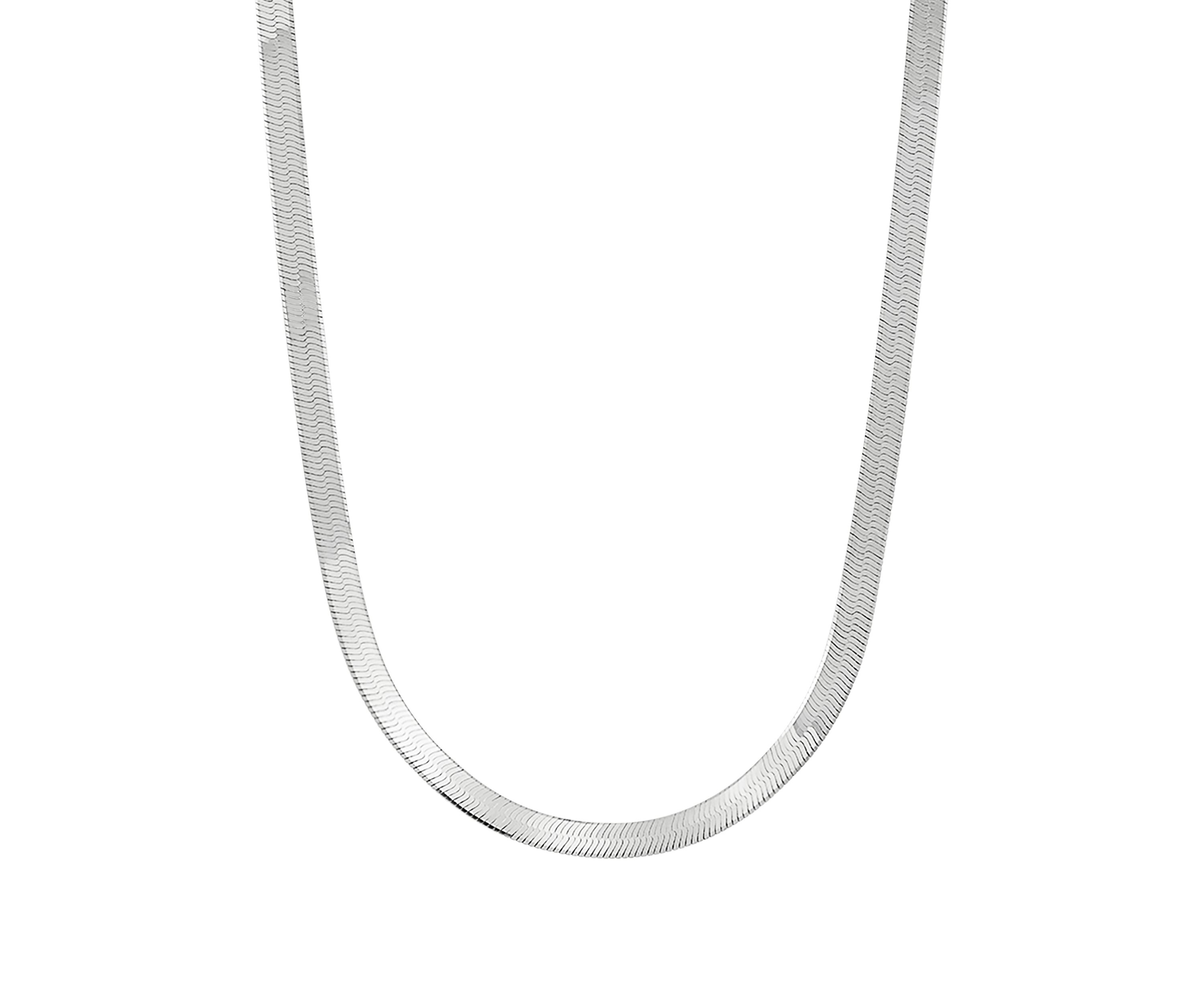 4.5 Millimeter Solid Herringbone Chain Necklace in Sterling Silver