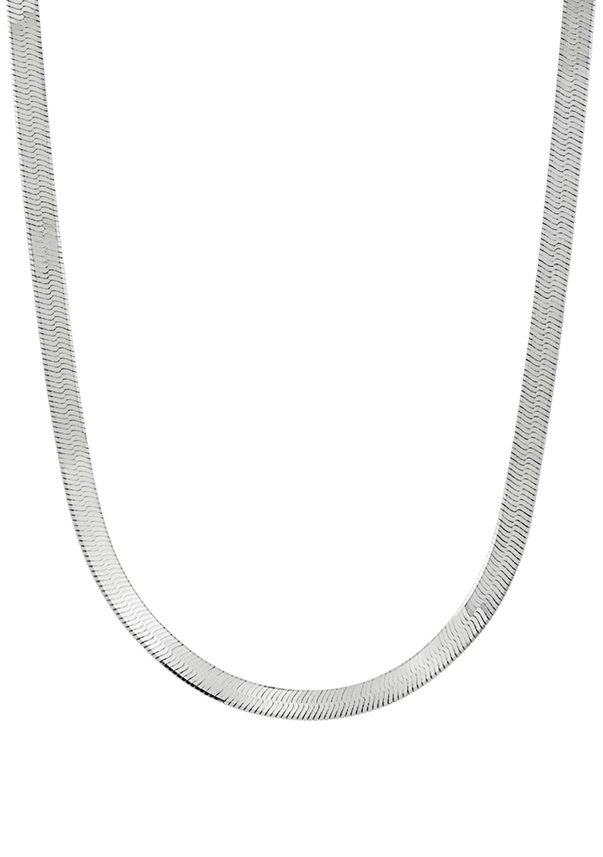 4.58 Millimeter Solid Herringbone Chain Necklace in Sterling Silver