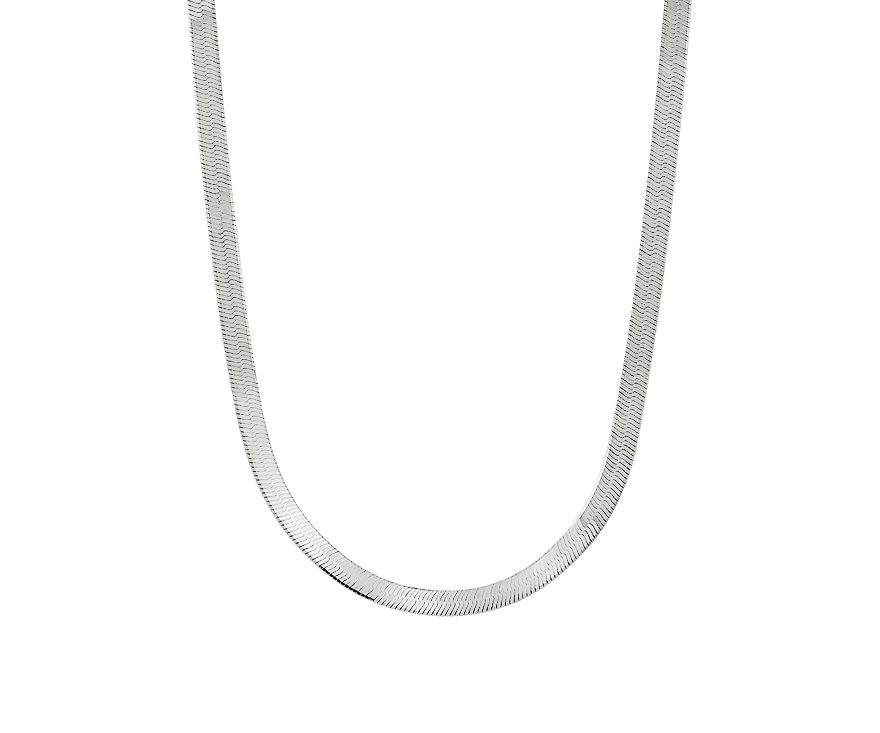 4.58 Millimeter Solid Herringbone Chain Necklace in Sterling Silver