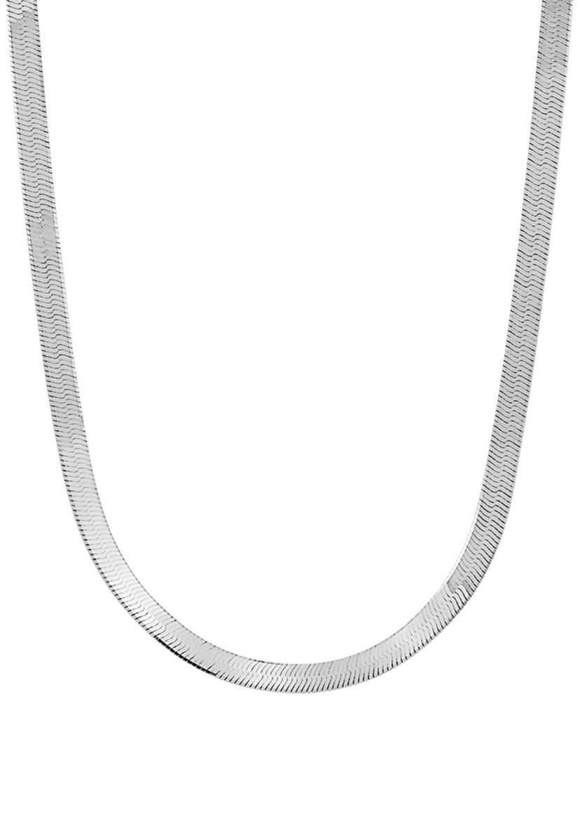 4.58 Millimeter Solid Herringbone Chain Necklace in Sterling Silver