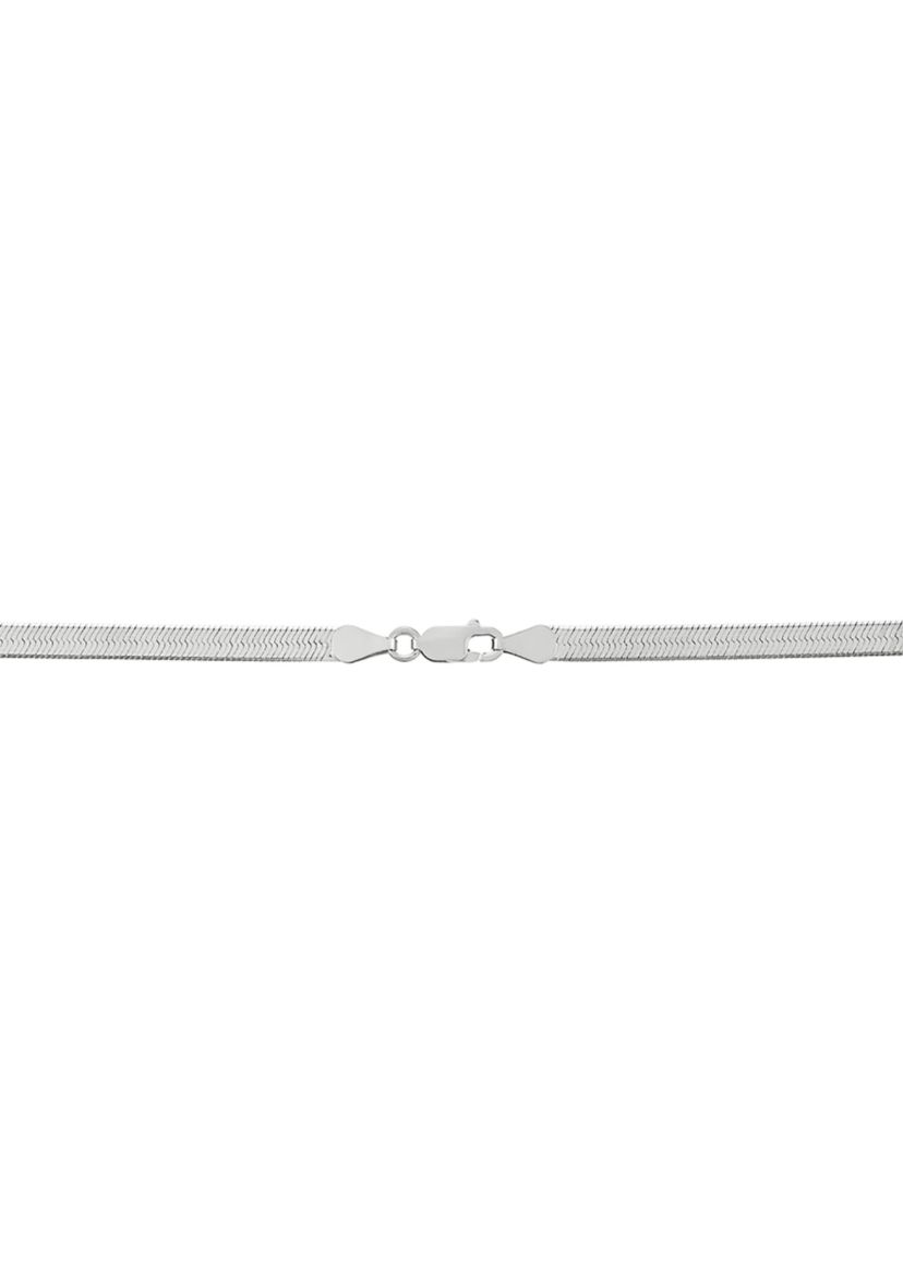 4.58 Millimeter Solid Herringbone Chain Necklace in Sterling Silver