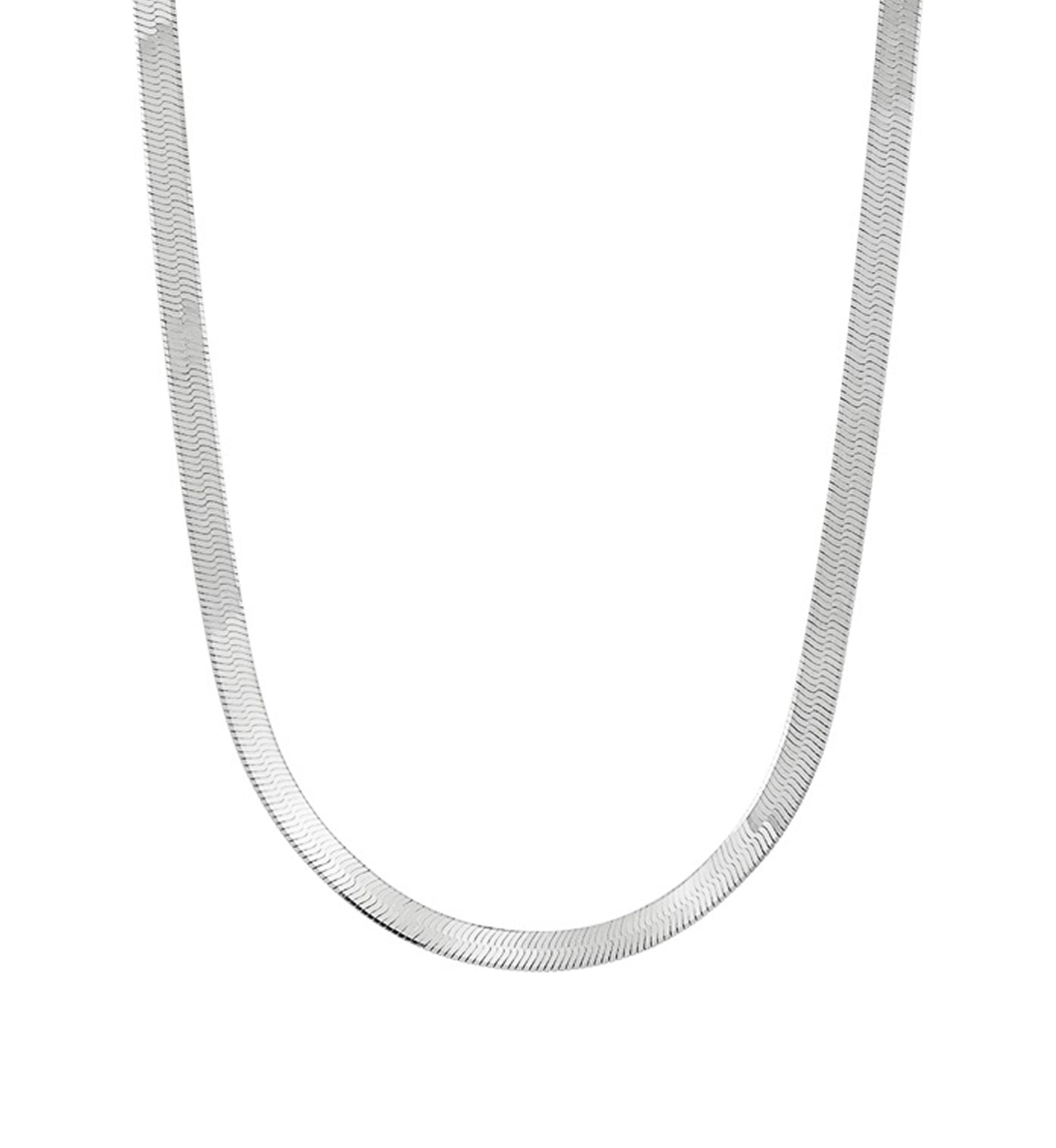 4.5 Millimeter Solid Herringbone Chain Necklace in Sterling Silver