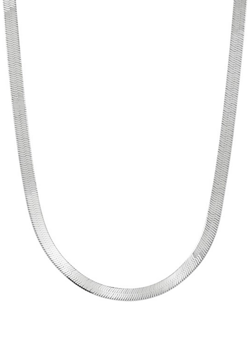 4.5 Millimeter Solid Herringbone Chain Necklace in Sterling Silver