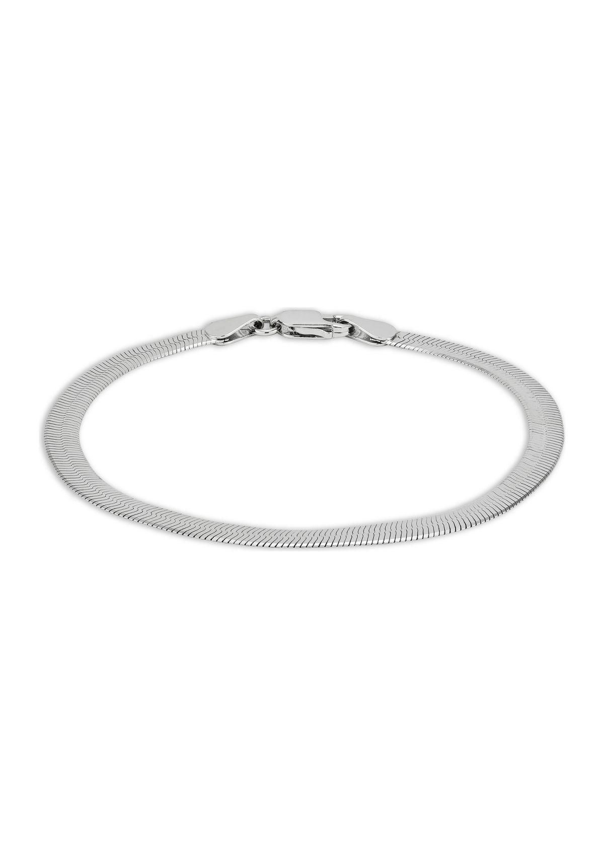 4.5 Millimeter Solid Herringbone Chain Bracelet in Sterling Silver