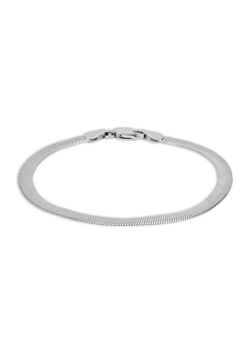 4.5 Millimeter Solid Herringbone Chain Bracelet in Sterling Silver