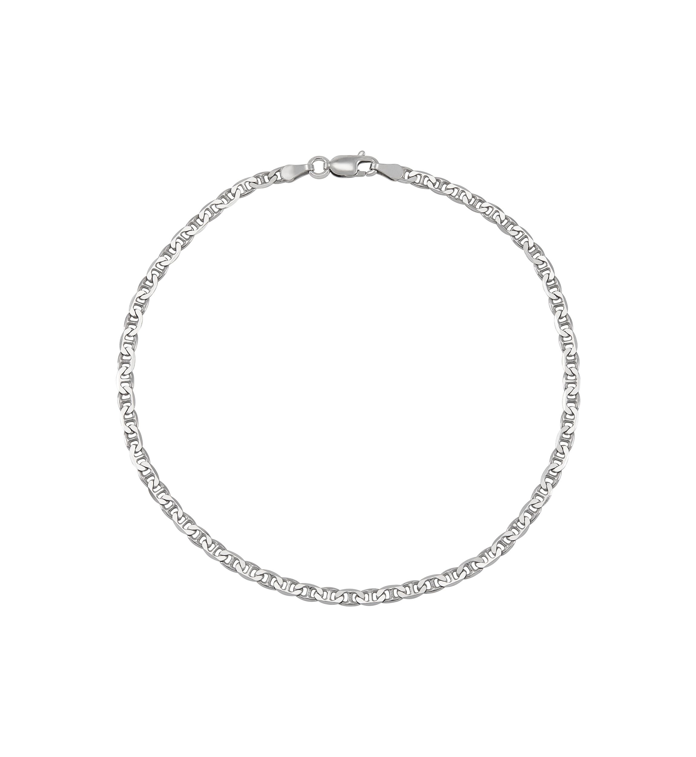 2.8 Millimeter Solid Mariner Chain Bracelet in Sterling Silver