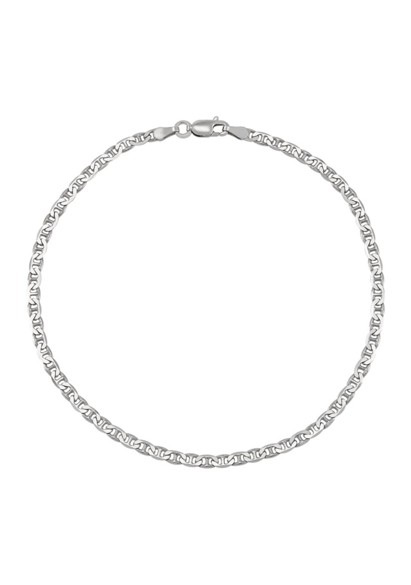 2.8 Millimeter Solid Mariner Chain Bracelet in Sterling Silver