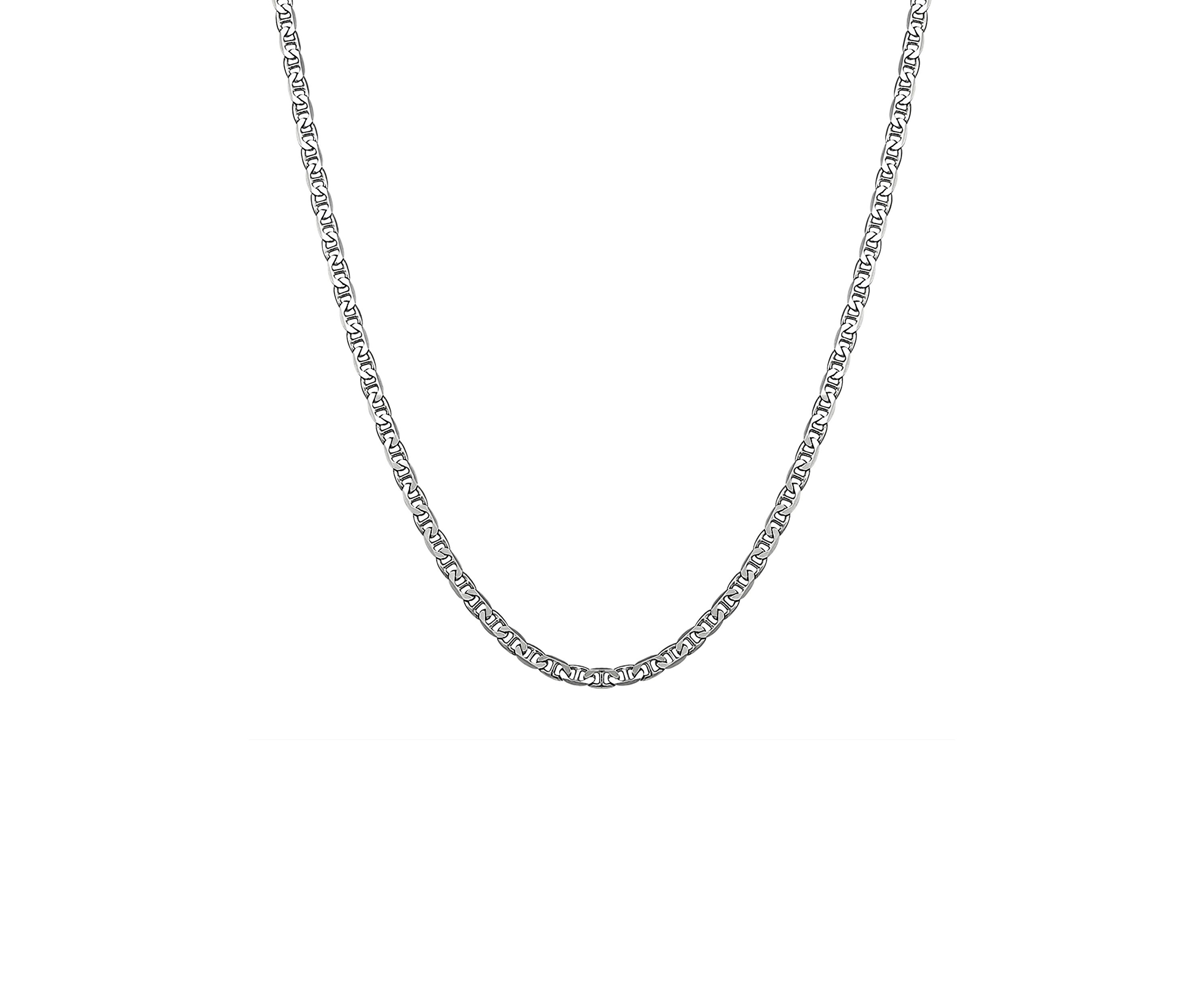 2.8 Millimeter Solid Mariner Chain Necklace in Sterling Silver