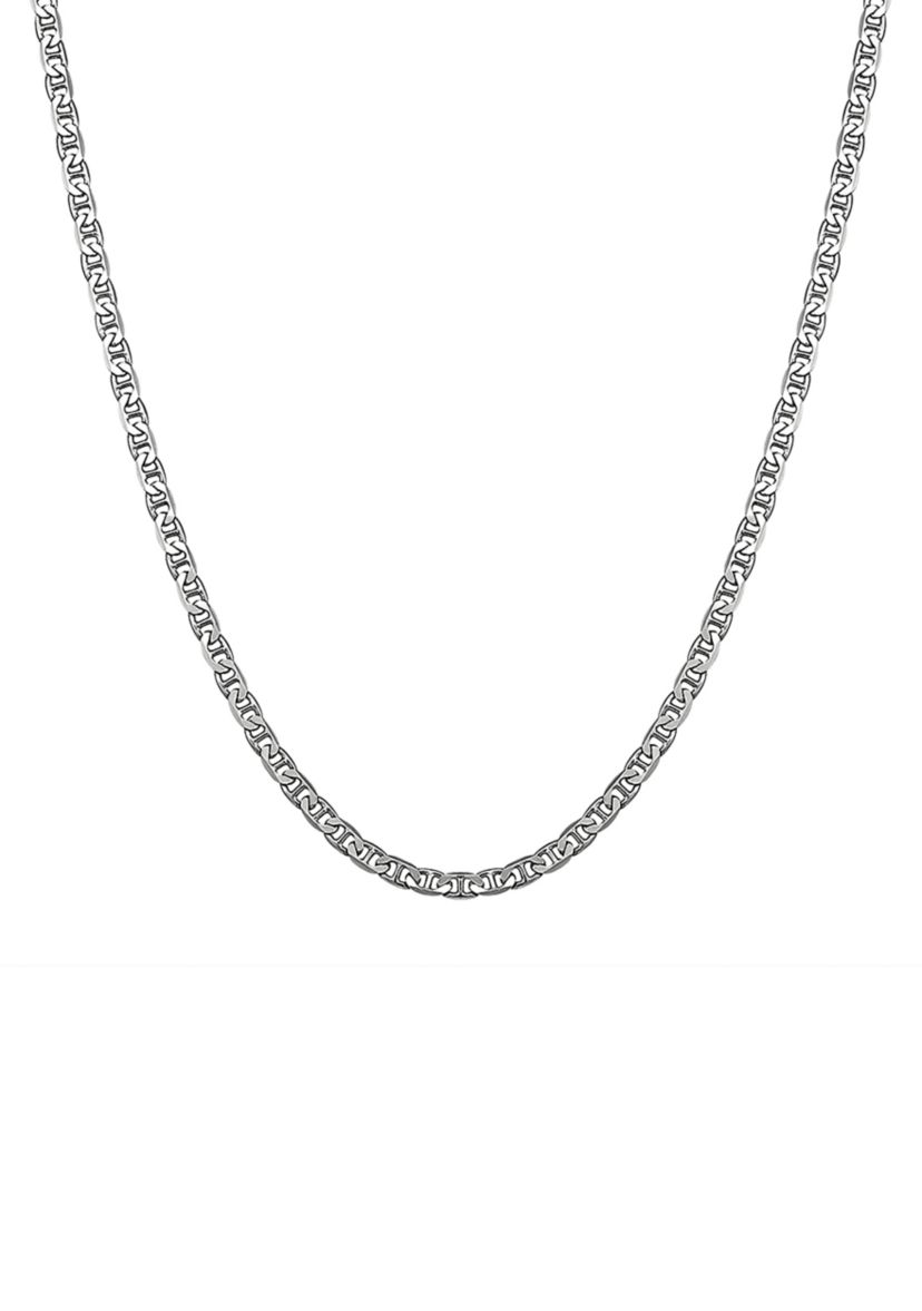 2.8 Millimeter Solid Mariner Chain Necklace in Sterling Silver