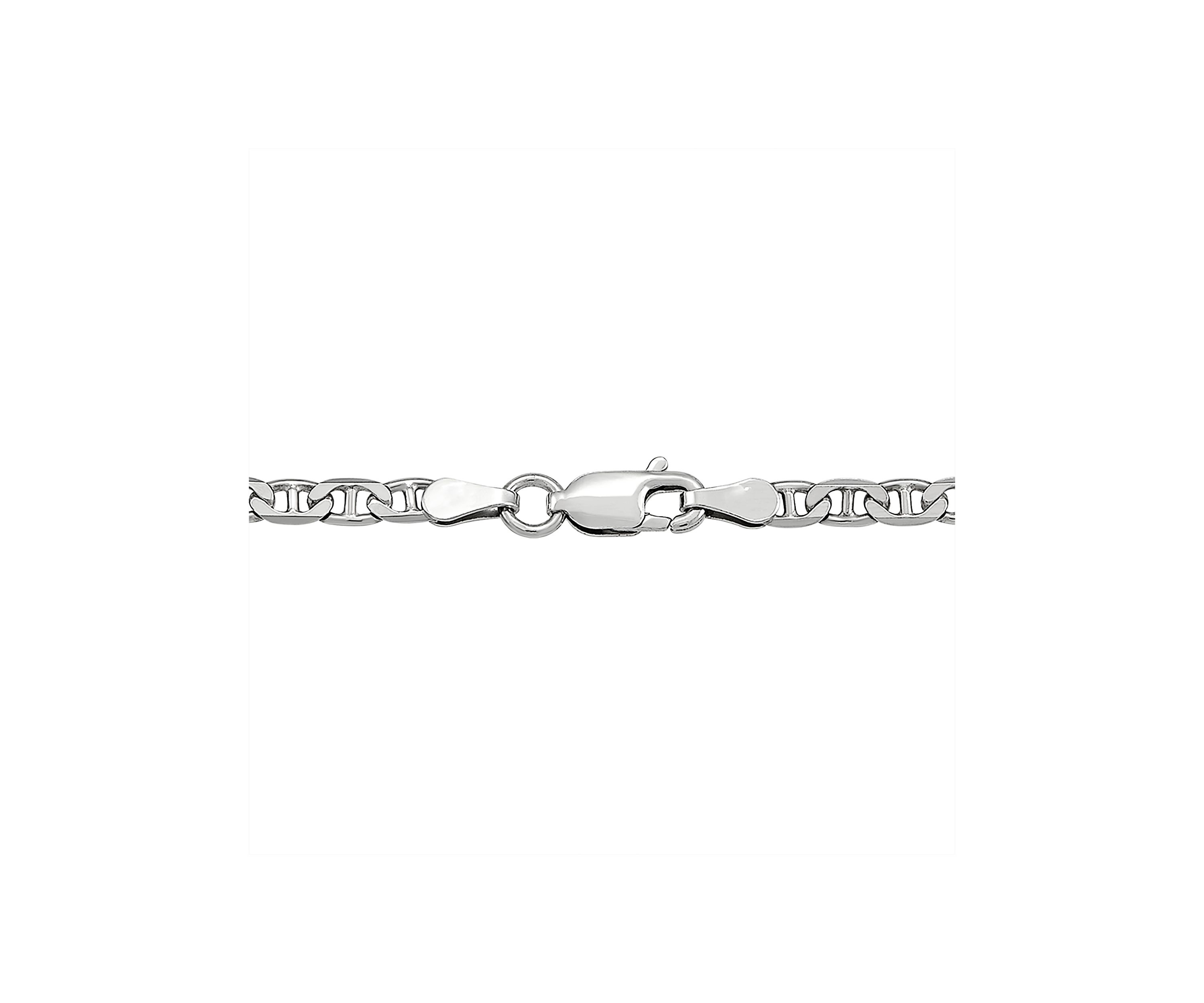 2.8 Millimeter Solid Mariner Chain Necklace in Sterling Silver