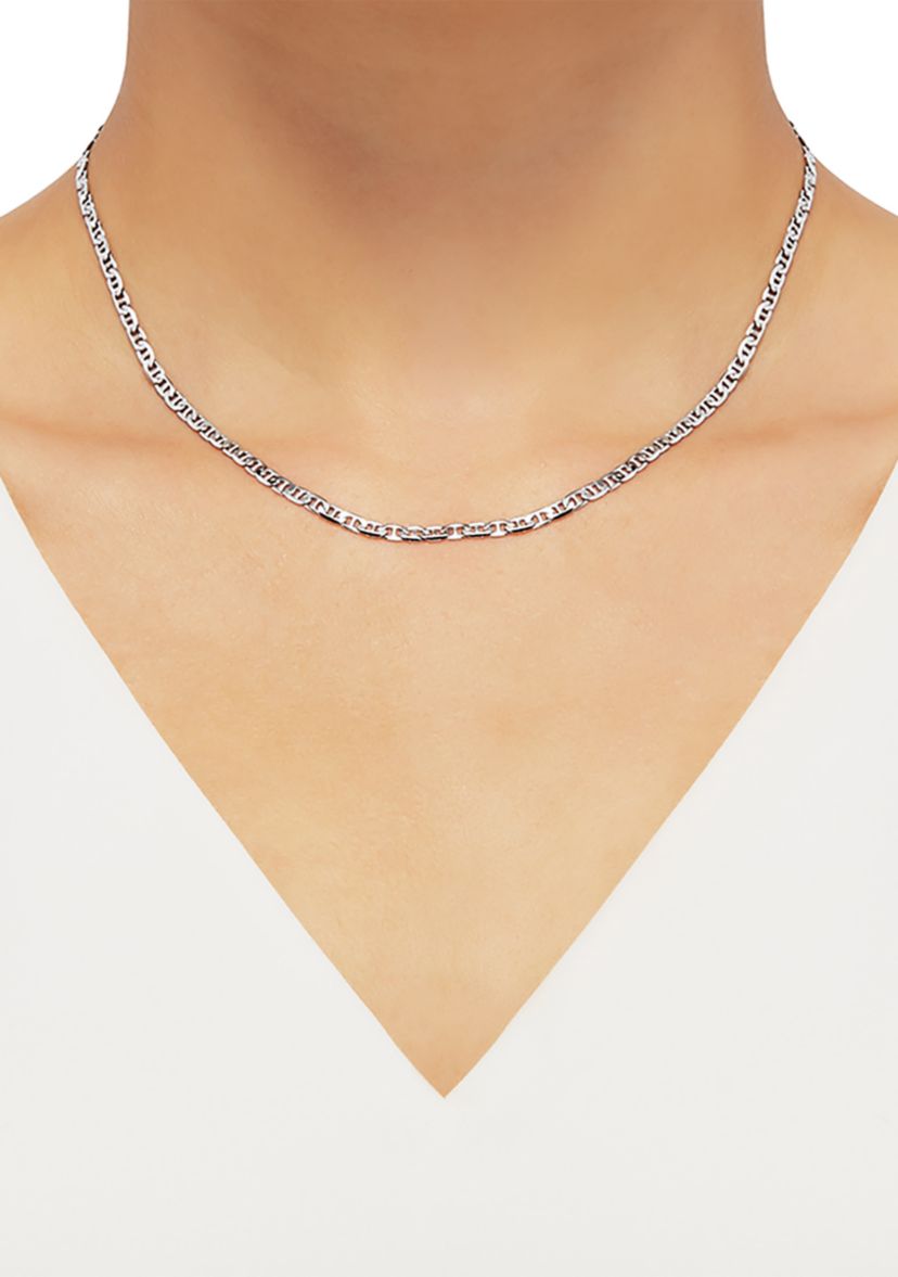 2.8 Millimeter Solid Mariner Chain Necklace in Sterling Silver