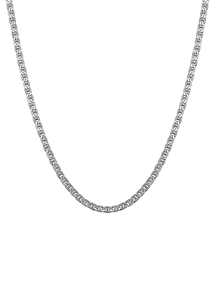 2.8 Millimeter Solid Mariner Chain Necklace in Sterling Silver
