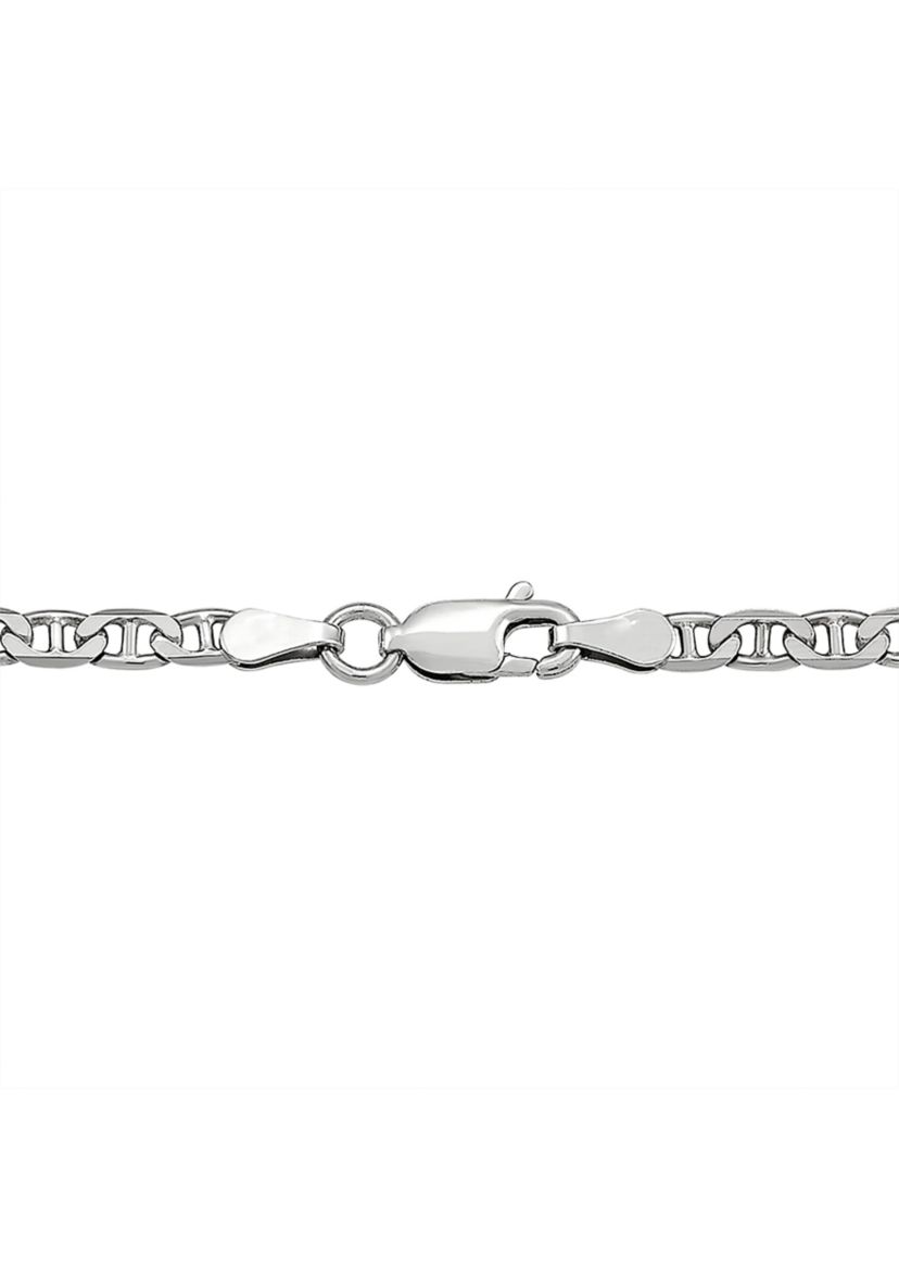 2.8 Millimeter Solid Mariner Chain Necklace in Sterling Silver