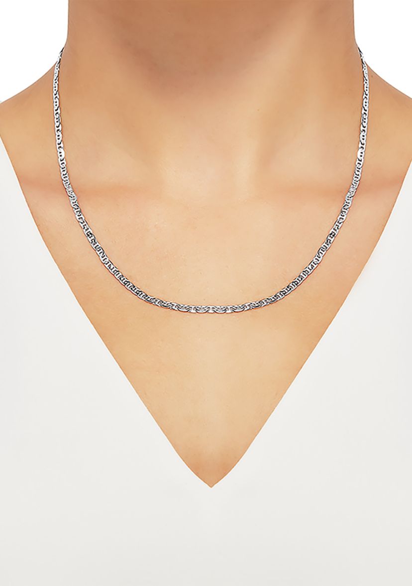 2.8 Millimeter Solid Mariner Chain Necklace in Sterling Silver