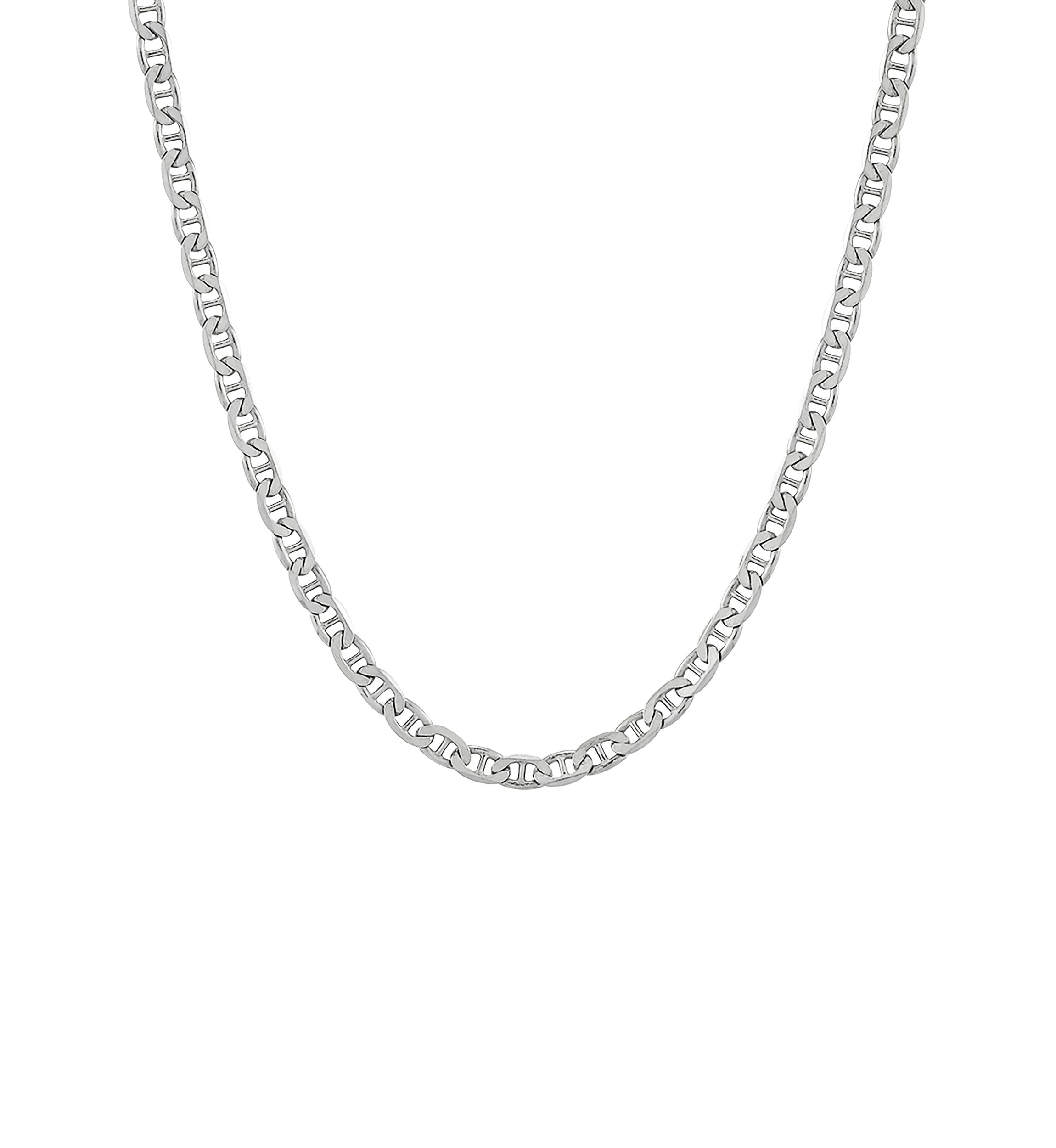 3.5 Millimeter Solid Mariner Chain Necklace in Sterling Silver