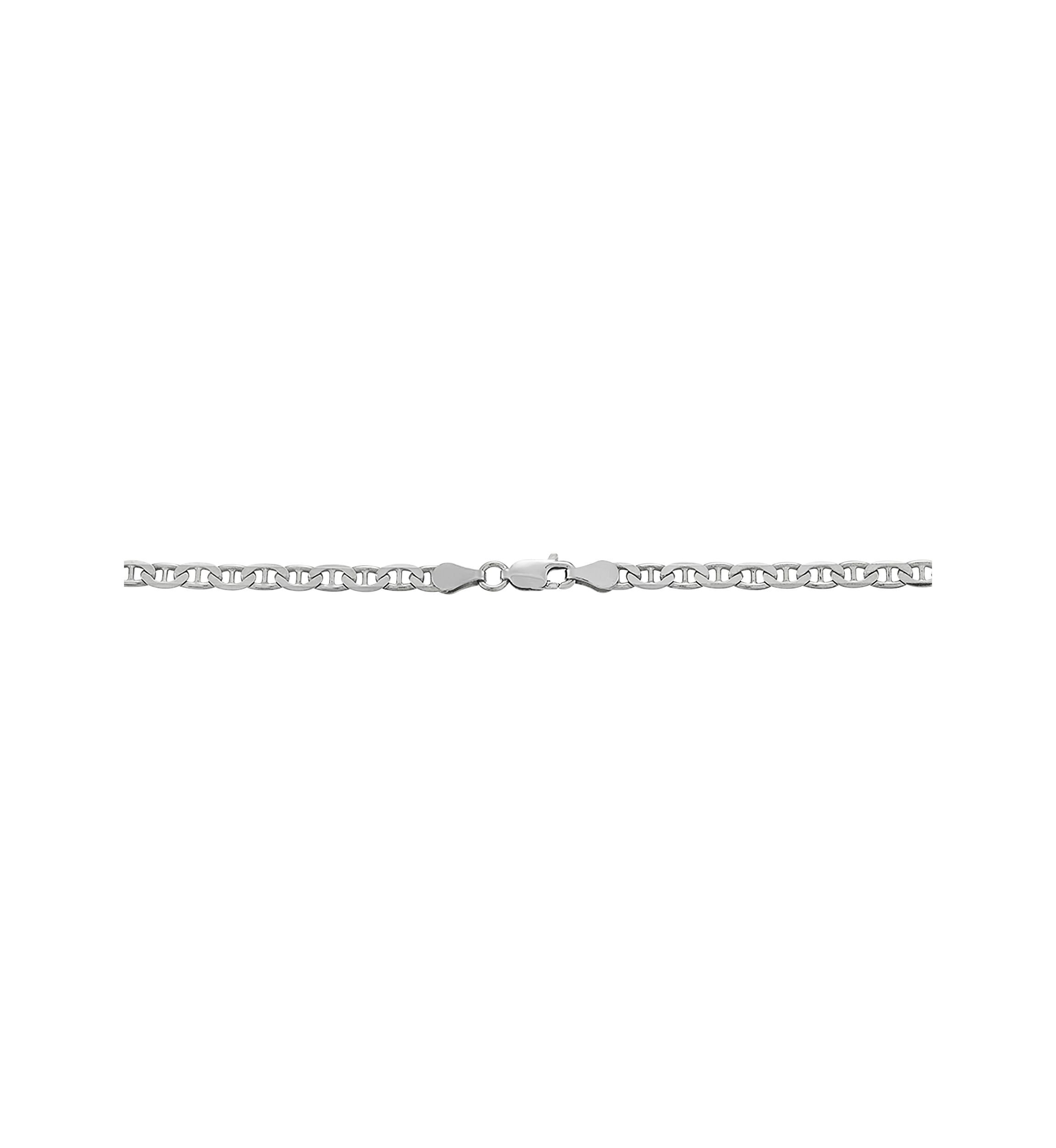 3.5 Millimeter Solid Mariner Chain Necklace in Sterling Silver