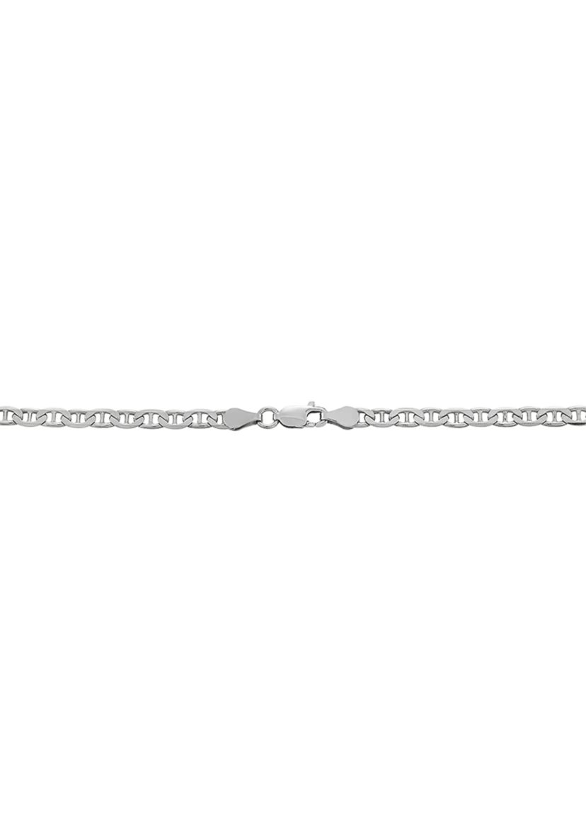 3.5 Millimeter Solid Mariner Chain Necklace in Sterling Silver