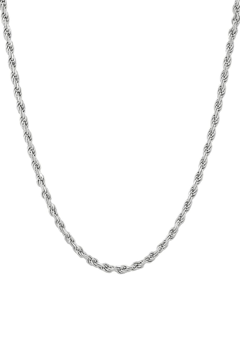 2.2 Millimeter Solid Rope Chain Necklace in Sterling Silver