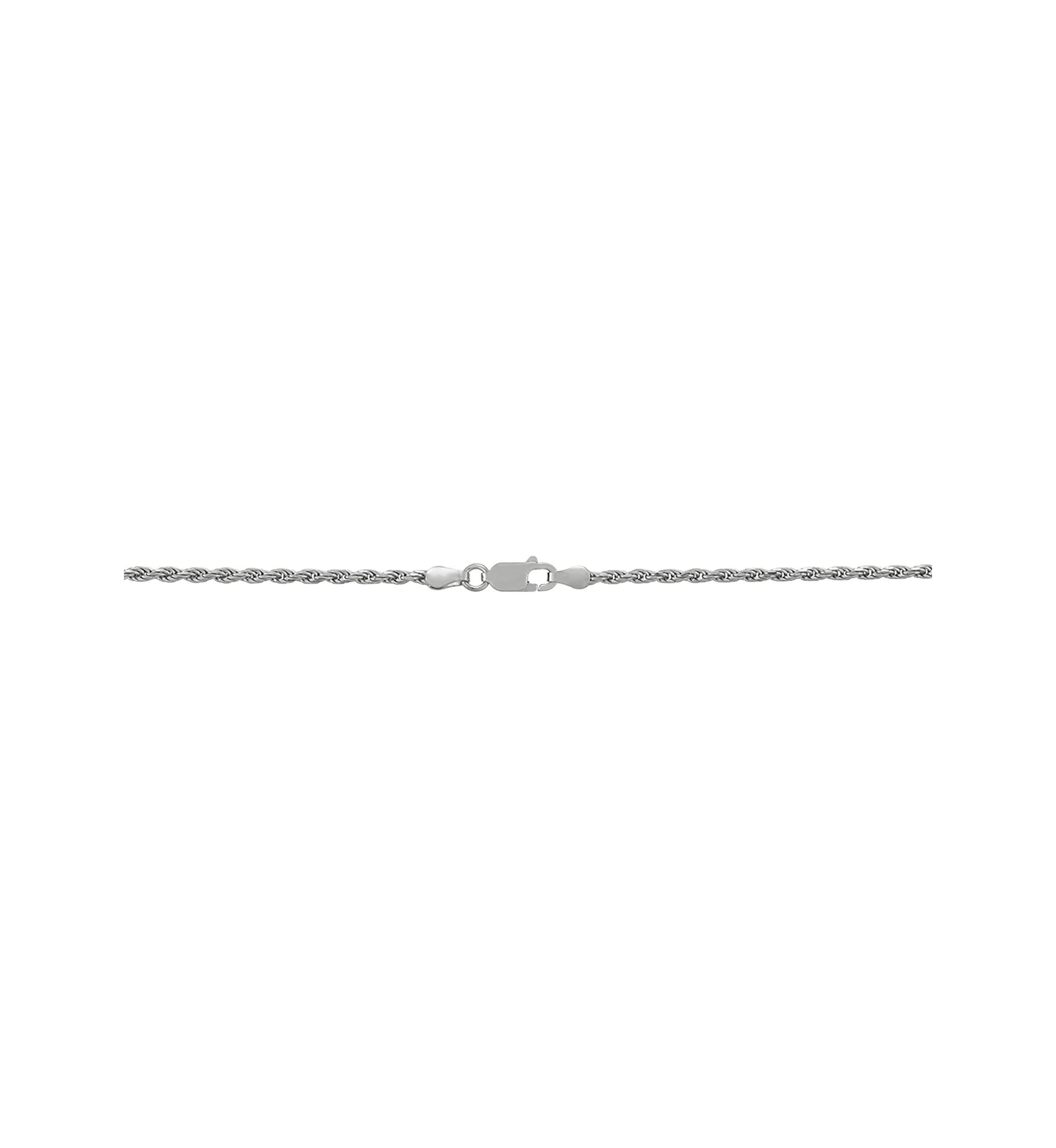 2.2 Millimeter Solid Rope Chain Necklace in Sterling Silver