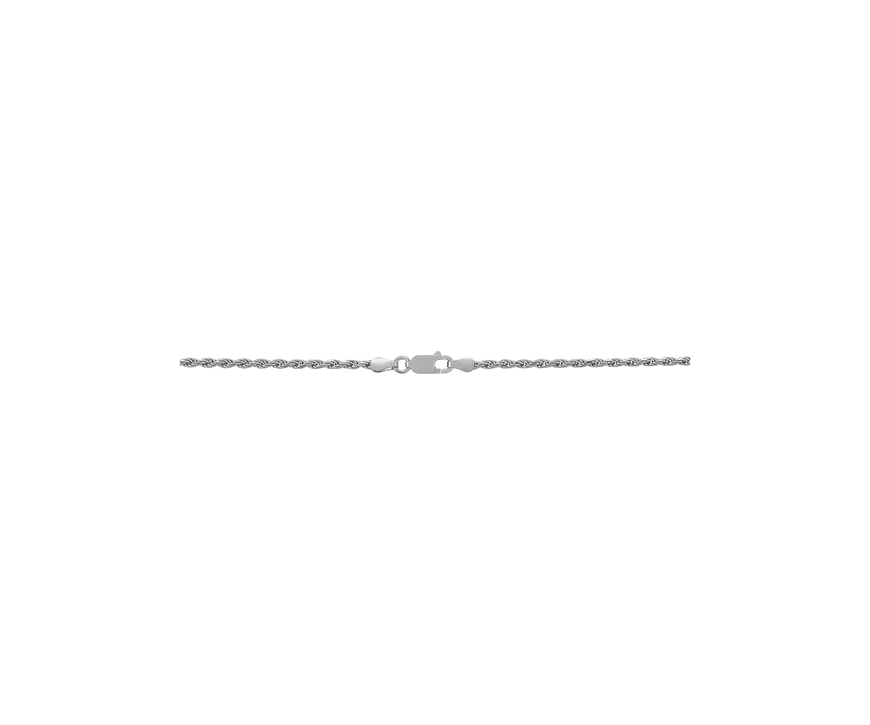 2.2 Millimeter Solid Rope Chain Necklace in Sterling Silver