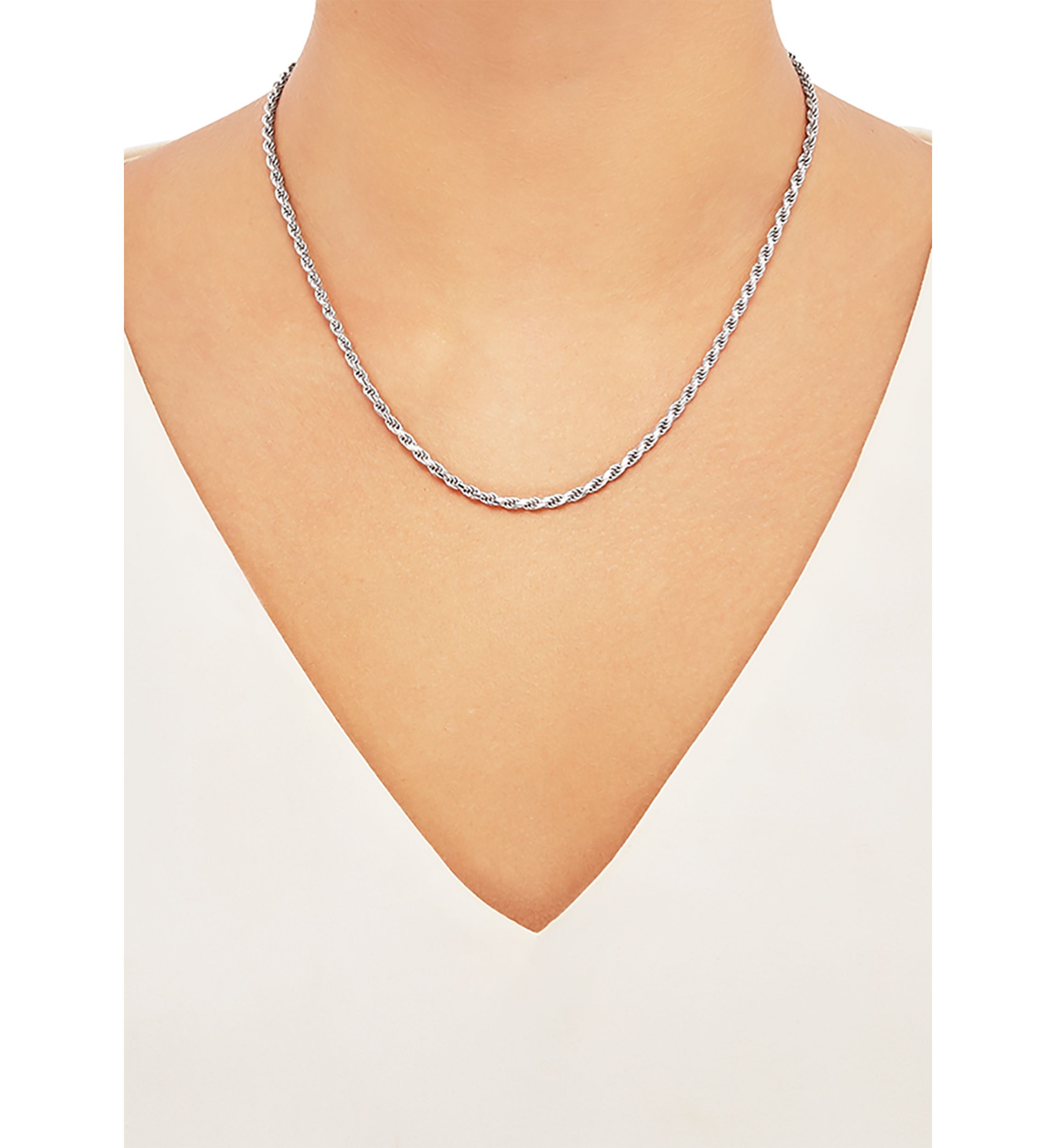 2.7 Solid Rope Chain Necklace in Sterling Silver