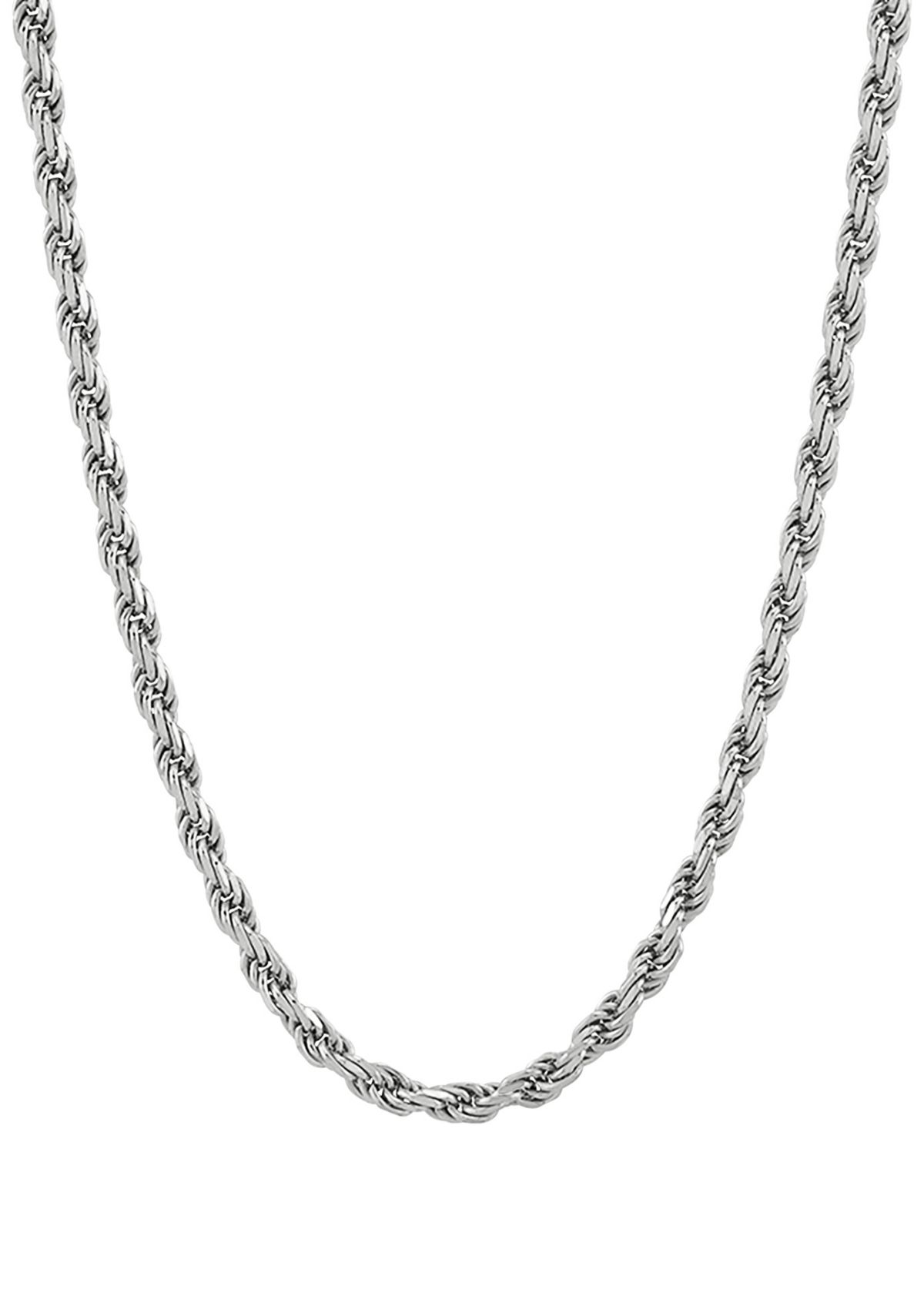 2.7 Millimeter Solid Rope Chain Necklace in Sterling Silver