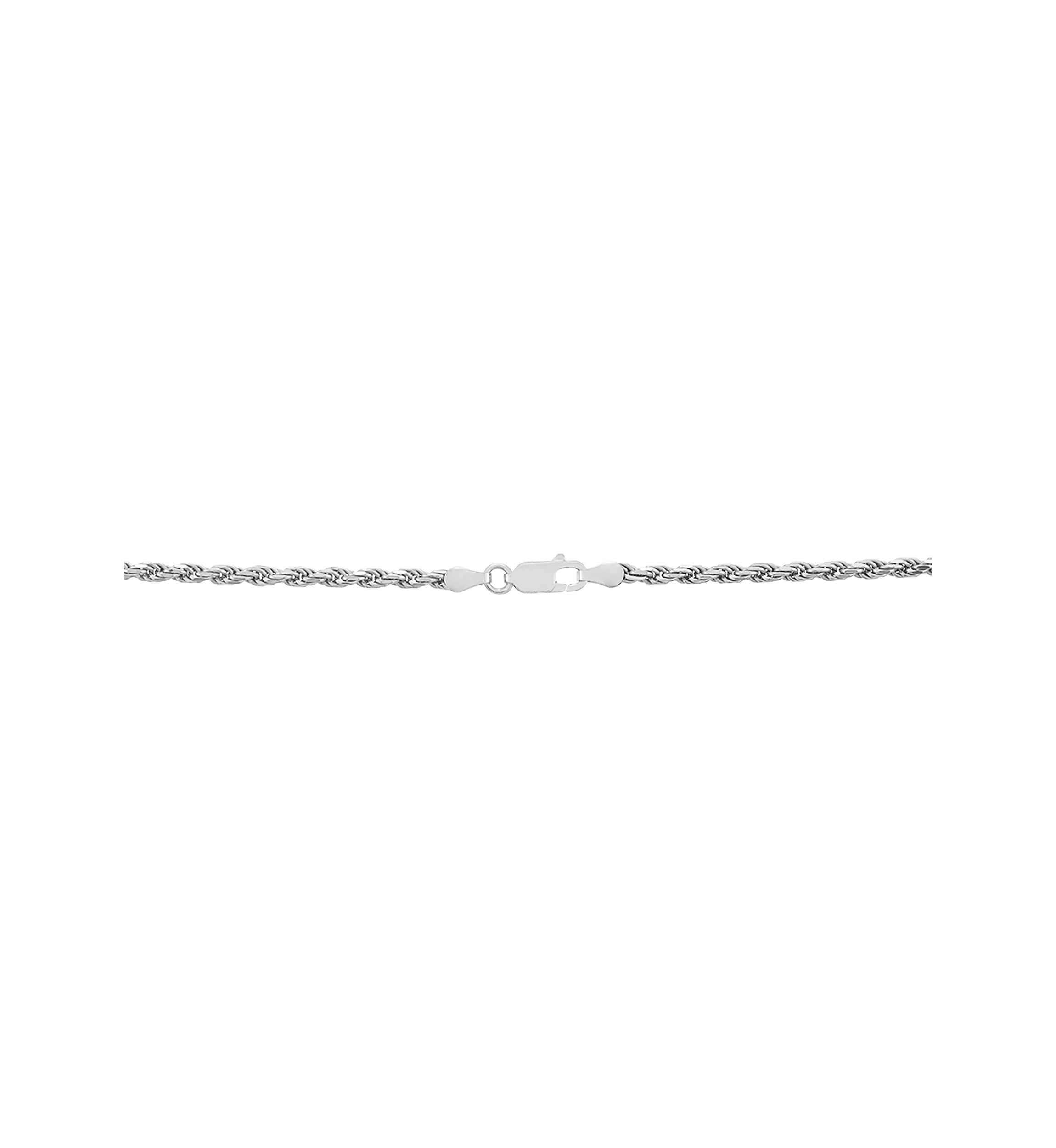 2.7 Millimeter Solid Rope Chain Necklace in Sterling Silver