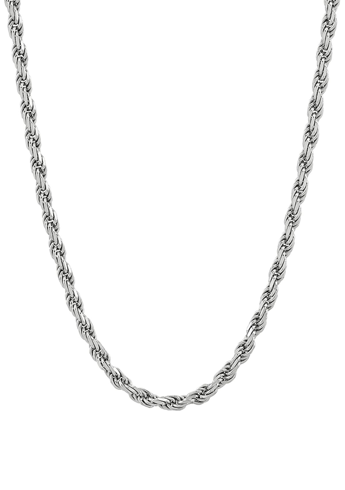 2.7 Millimeter Solid Rope Chain Necklace in Sterling Silver