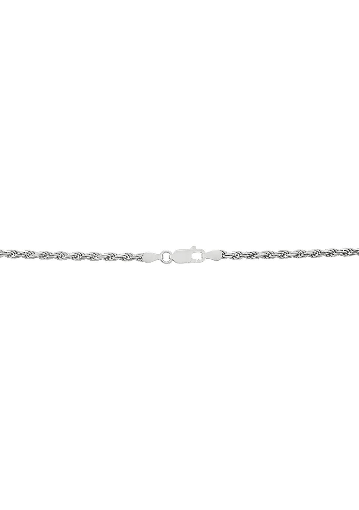2.7 Millimeter Solid Rope Chain Necklace in Sterling Silver