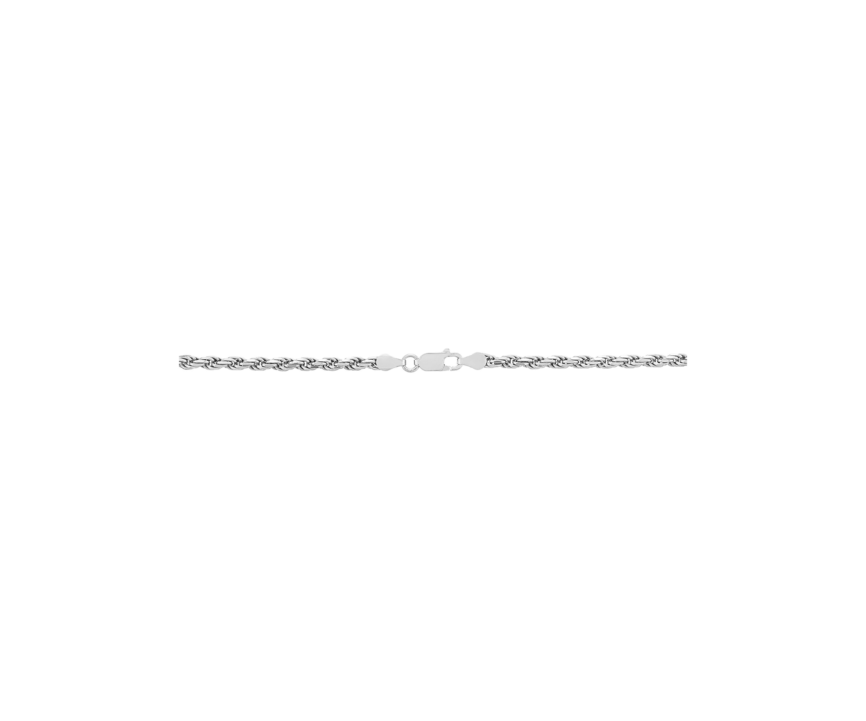 3.2 Millimeter Solid Rope Chain Necklace in Sterling Silver