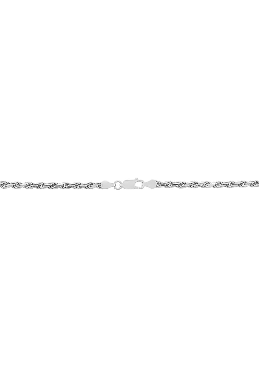 3.2 Millimeter Solid Rope Chain Necklace in Sterling Silver