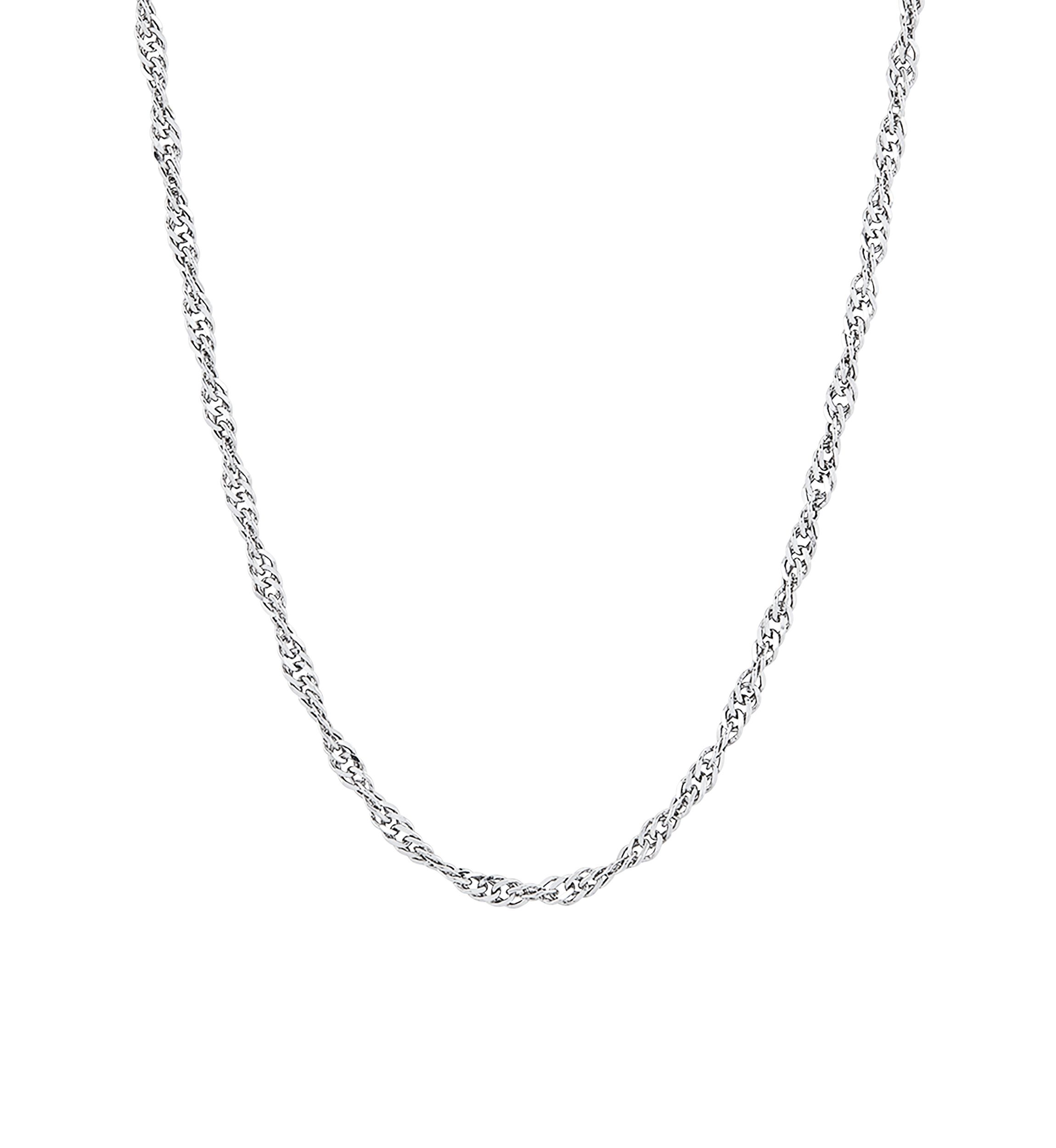 2.9 Millimeter Solid Singapore Chain Necklace in Sterling Silver