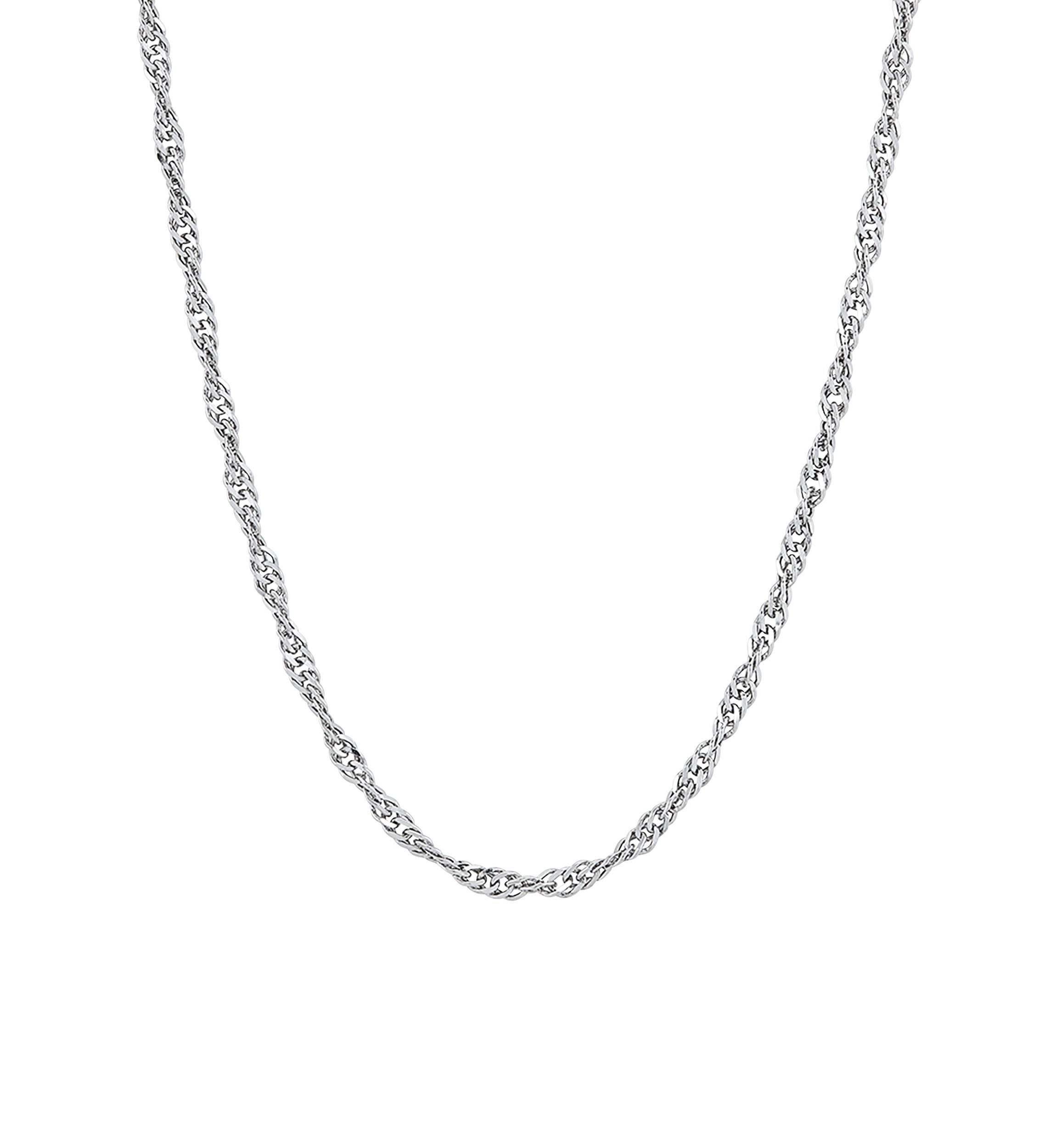 2.9 Millimeter Solid Singapore Chain Necklace in Sterling Silver