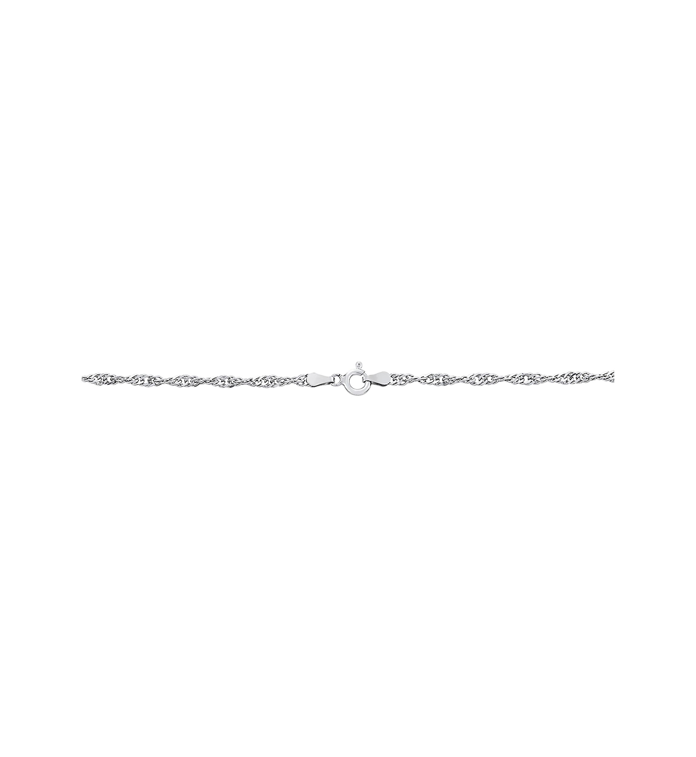 2.9 Millimeter Solid Singapore Chain Necklace in Sterling Silver