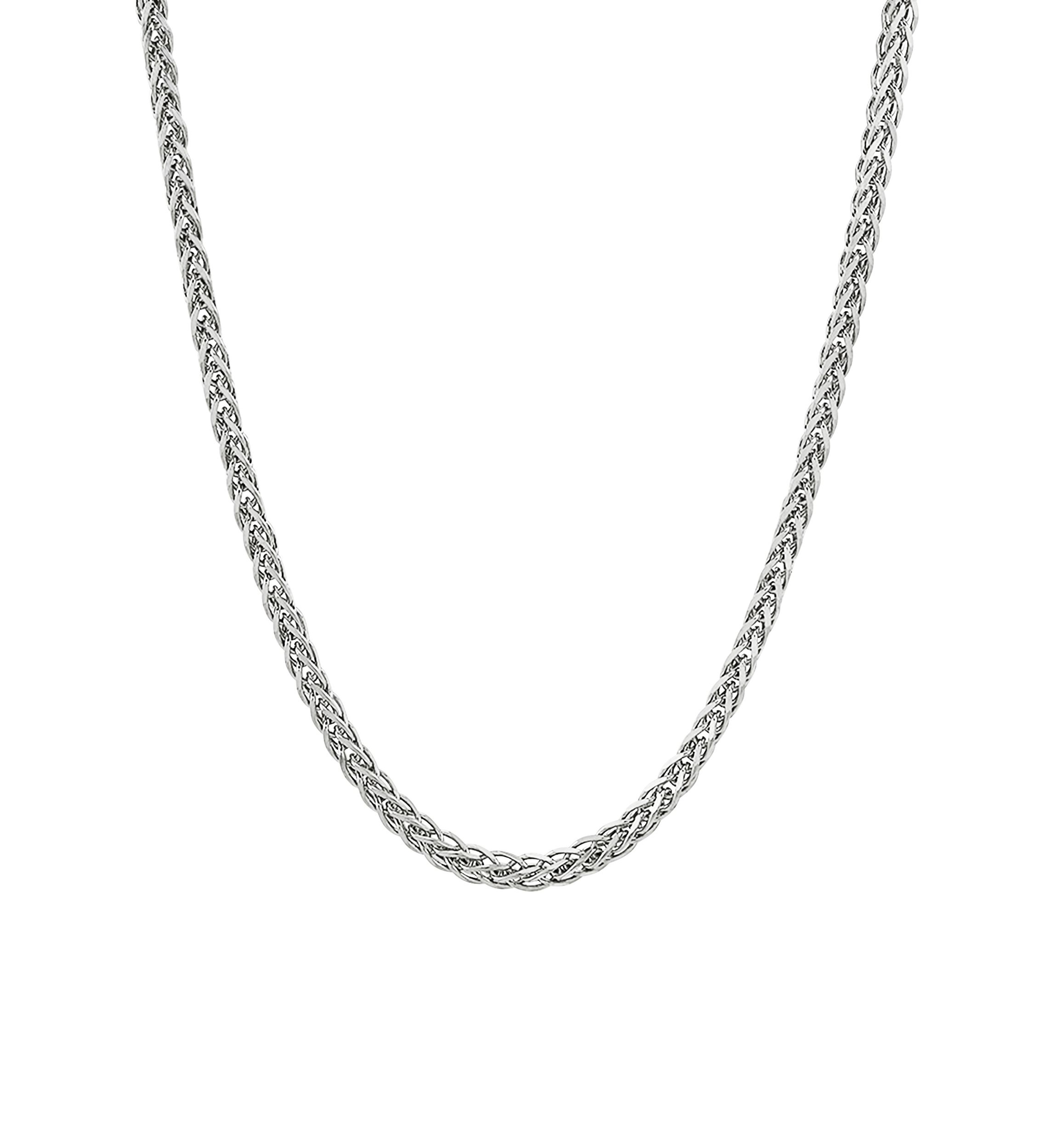 2.5 Millimeter Solid Round Wheat Chain Necklace in Sterling Silver