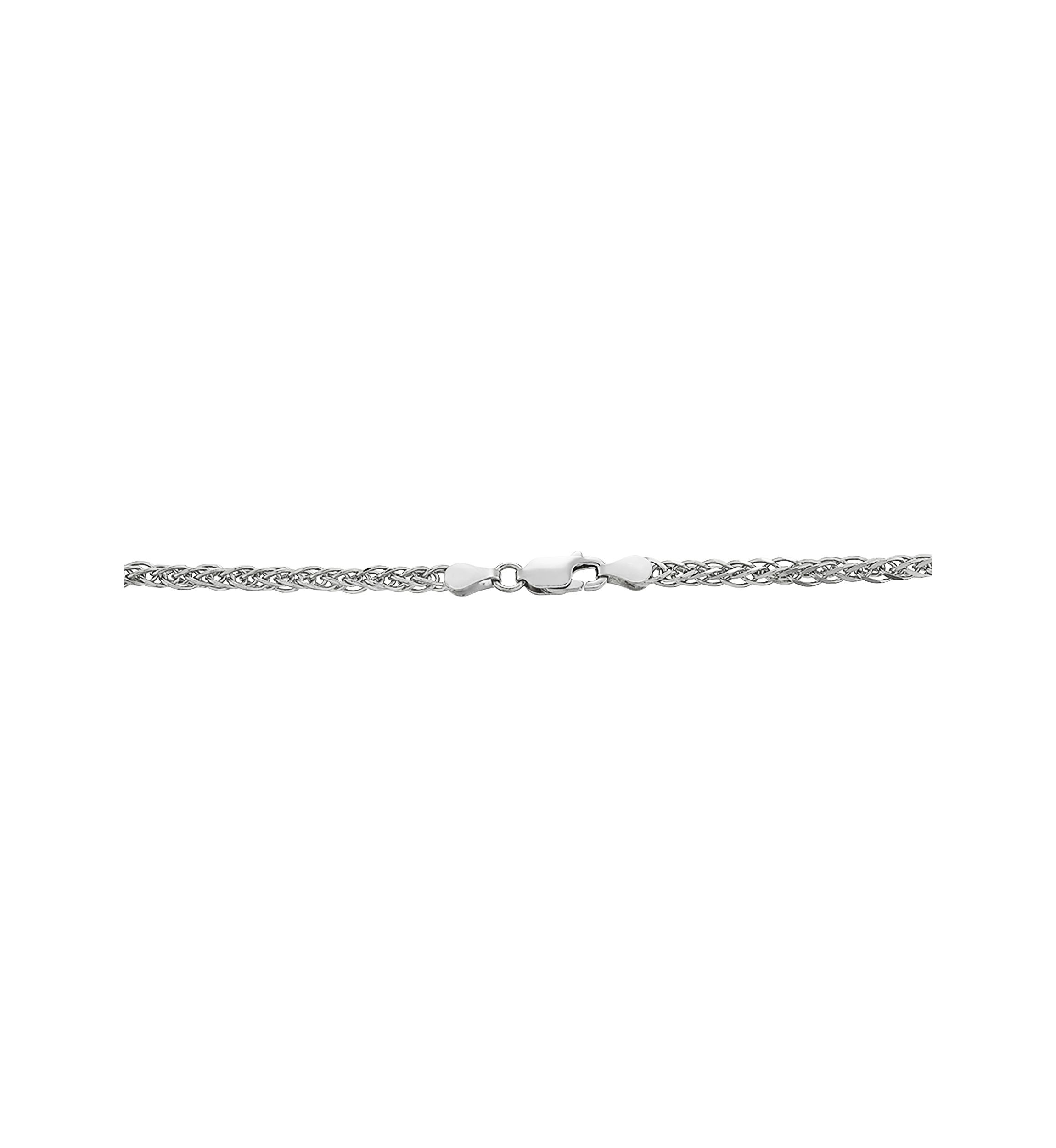 2.5 Millimeter Solid Round Wheat Chain Necklace in Sterling Silver