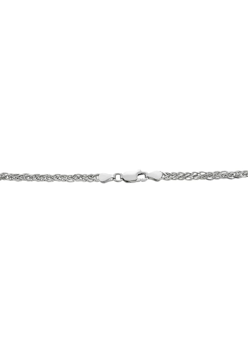 2.5 Millimeter Solid Round Wheat Chain Necklace in Sterling Silver