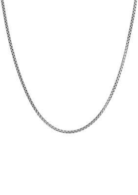 Belk & Co 2 Millimeter Solid Round Box Chain Necklace in Sterling Silver