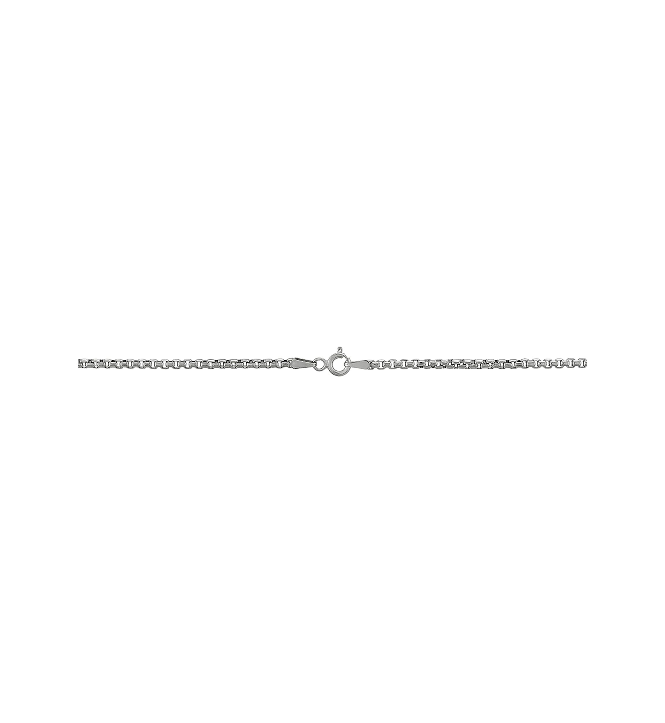 2 Millimeter Solid Round Box Chain Necklace in Sterling Silver