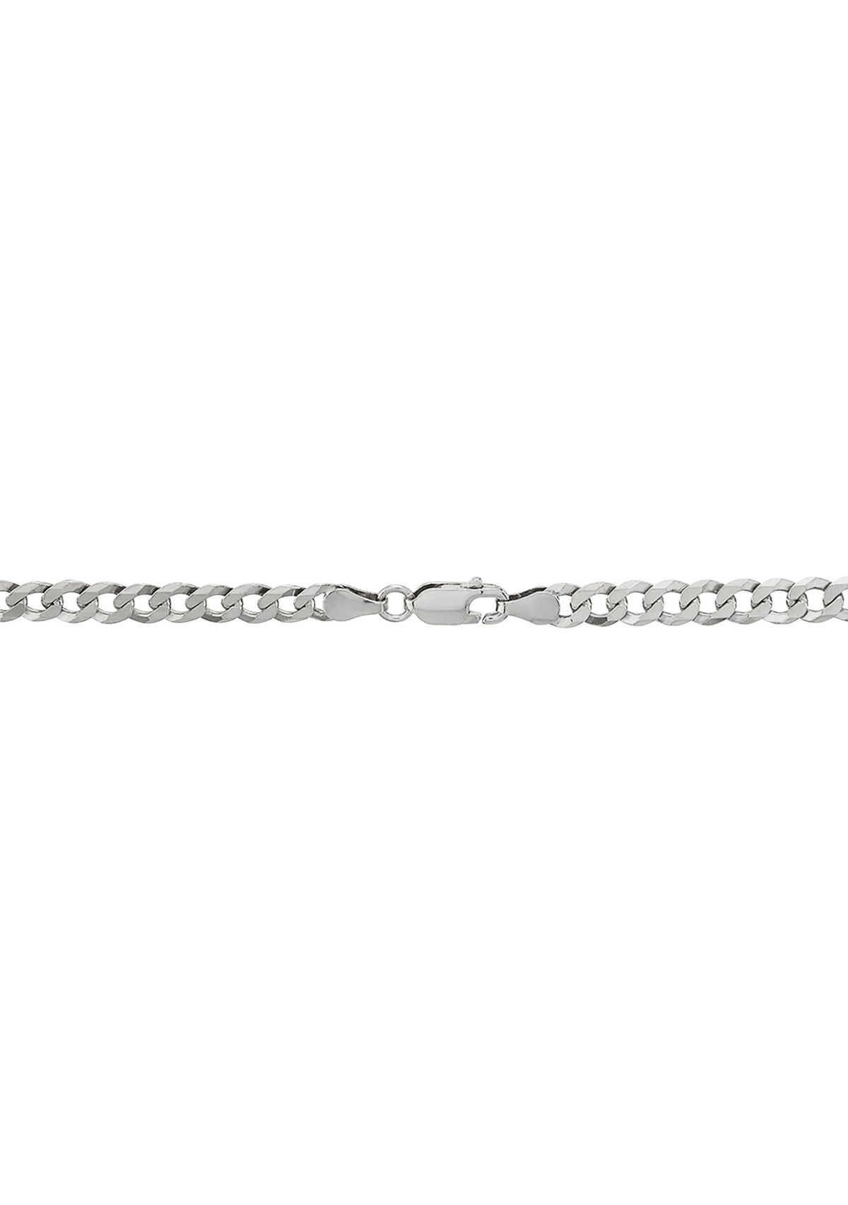 5 Millimeter Solid Flat Curb Chain Necklace in Sterling Silver