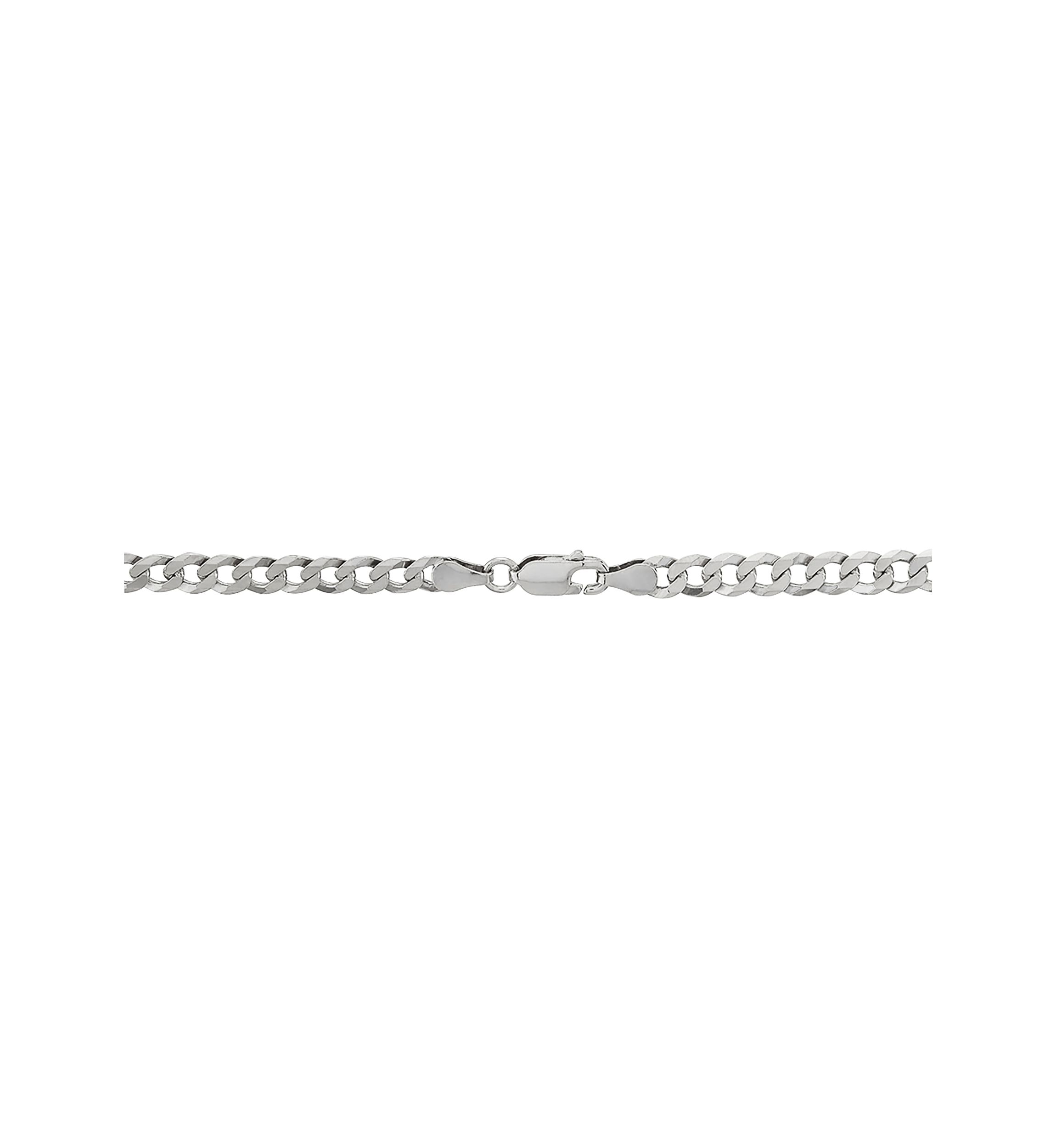5 Millimeter Solid Flat Curb Chain Necklace in Sterling Silver