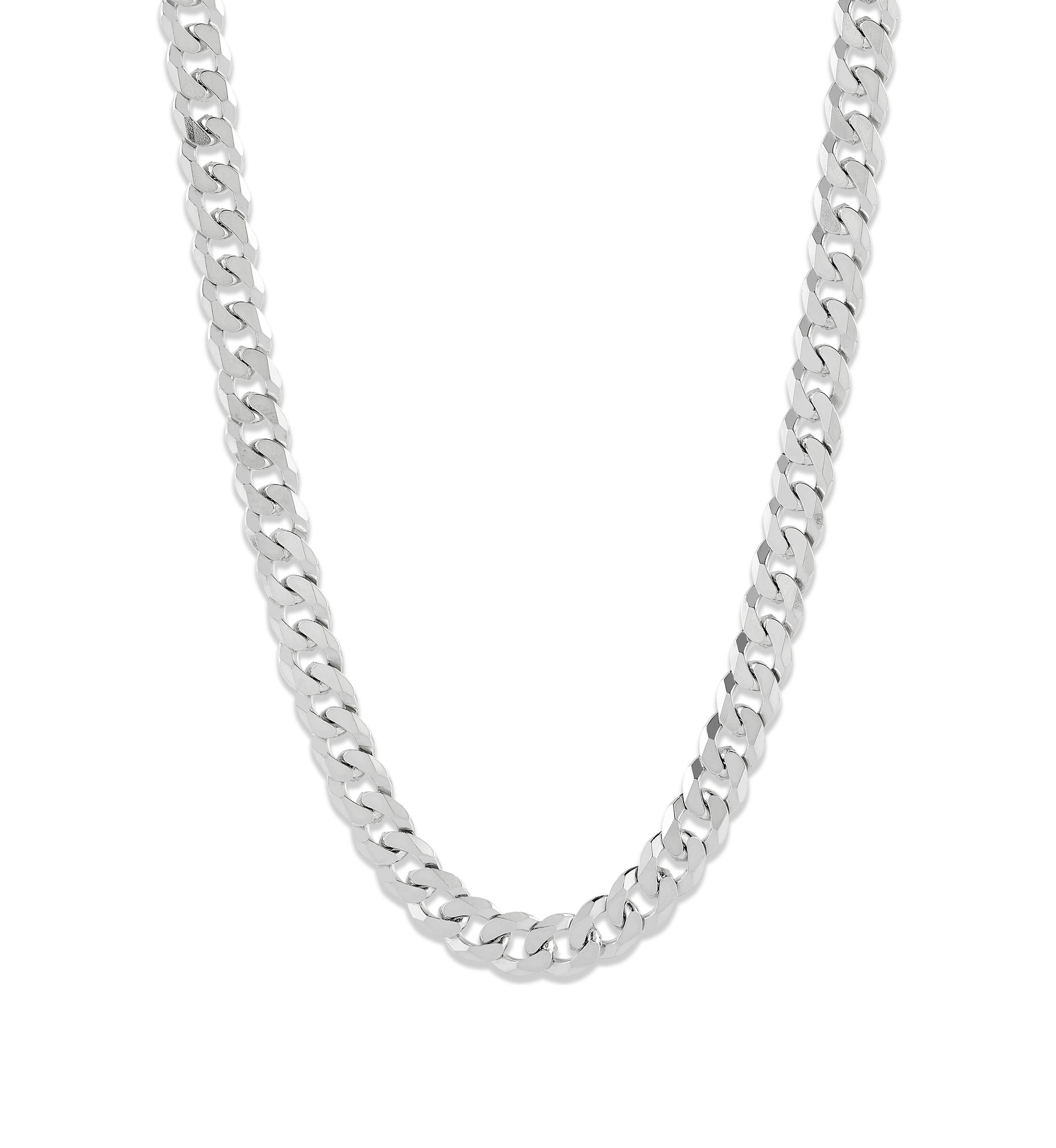 5 Millimeter Solid Flat Curb Chain Necklace in Sterling Silver
