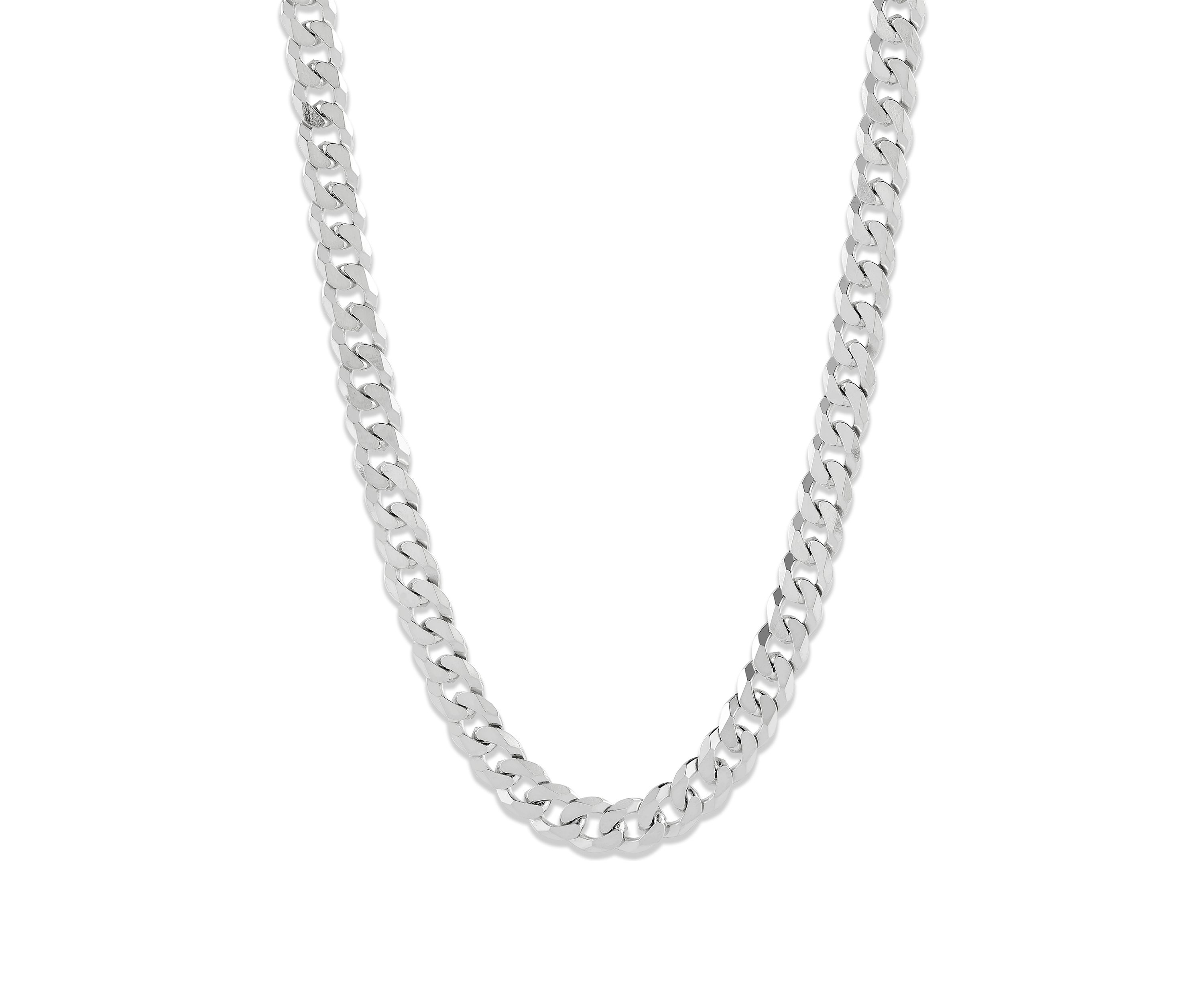 5 Millimeter Solid Flat Curb Chain Necklace in Sterling Silver