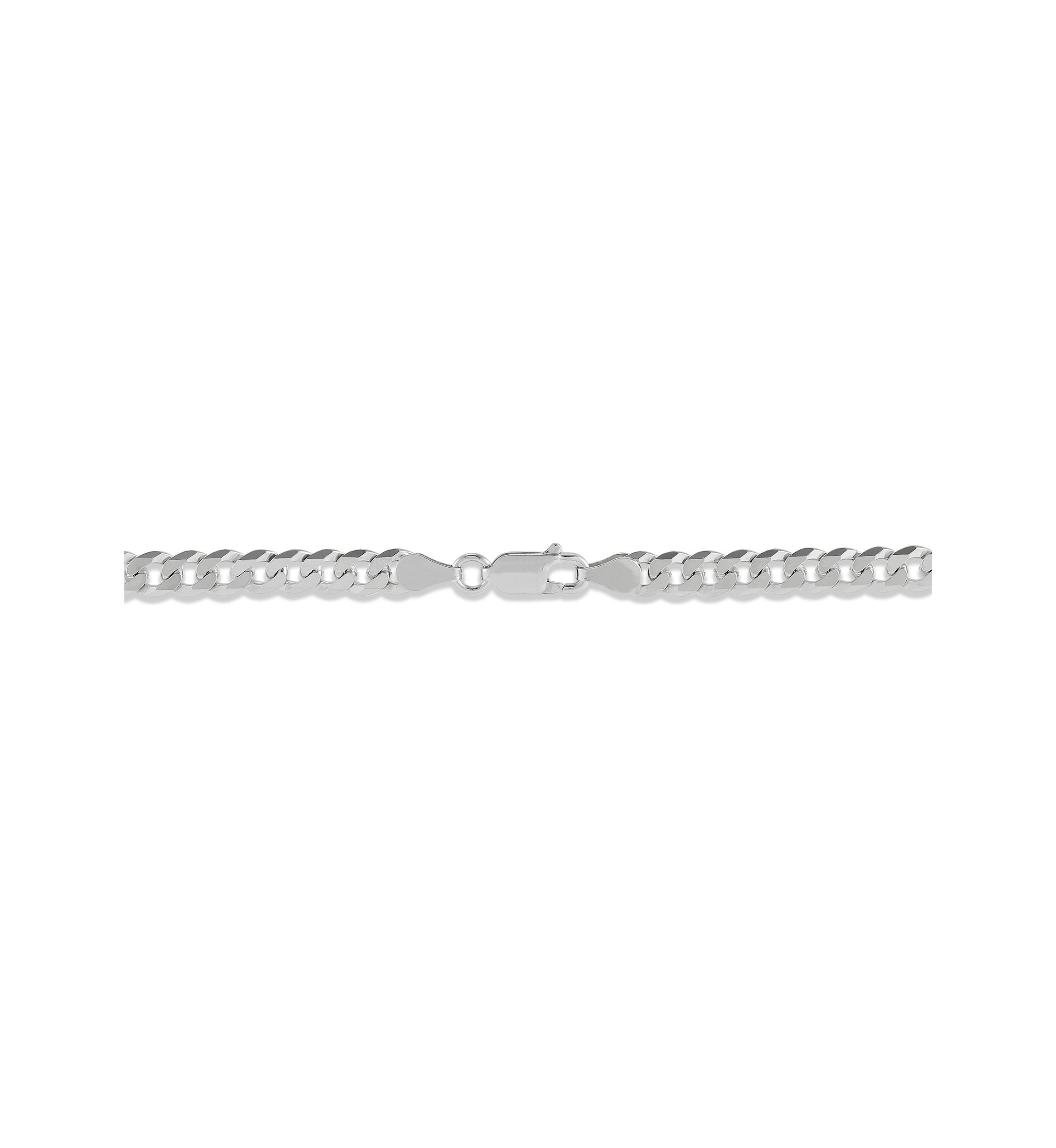 5 Millimeter Solid Flat Curb Chain Necklace in Sterling Silver