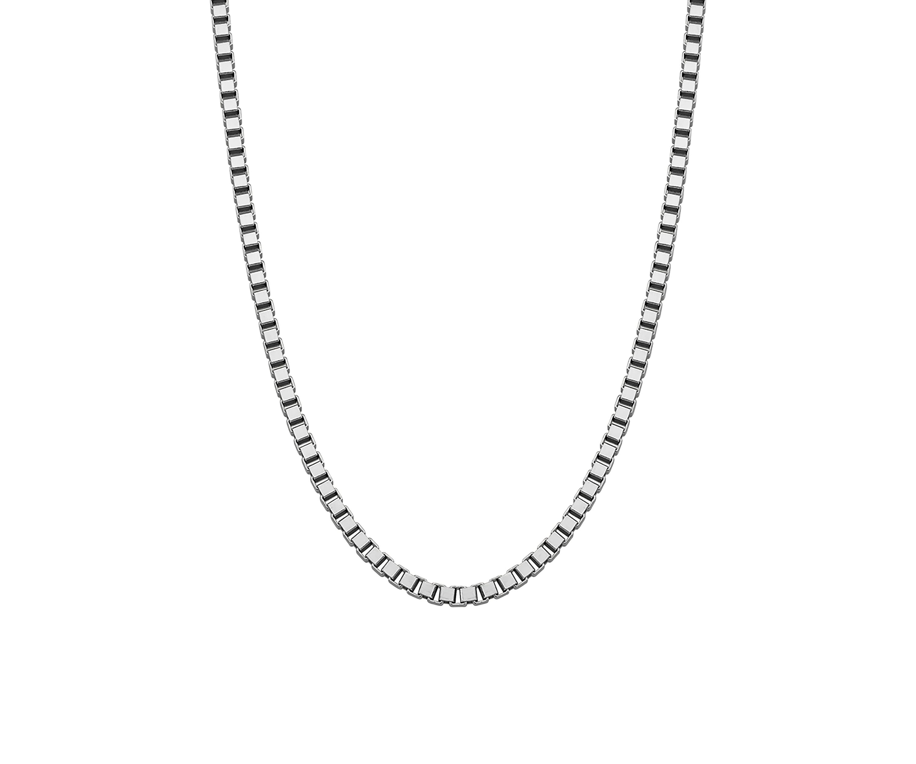 Box Alternate Link Necklace in Sterling Silver