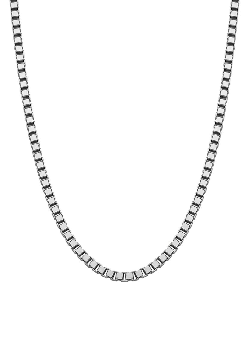 Box Alternate Link Necklace in Sterling Silver
